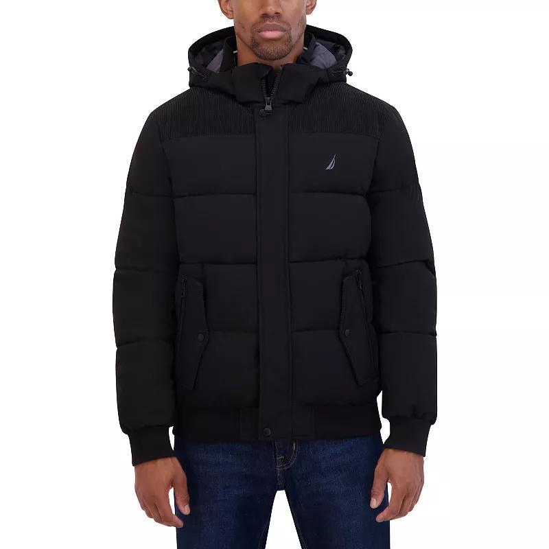 Mens Nautica Mixed Media Bomber Jacket Product Image