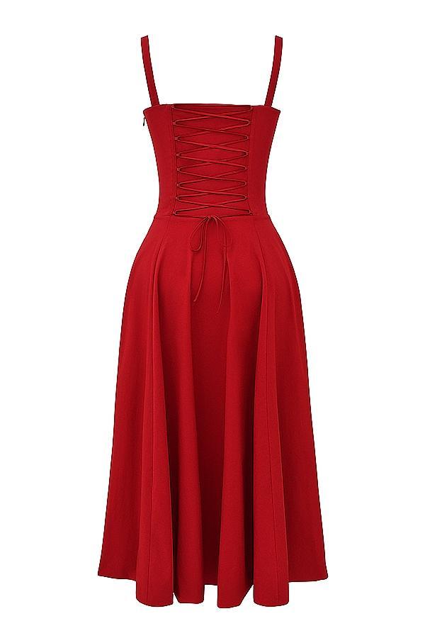 Carmen  red rose bustier sundress Product Image