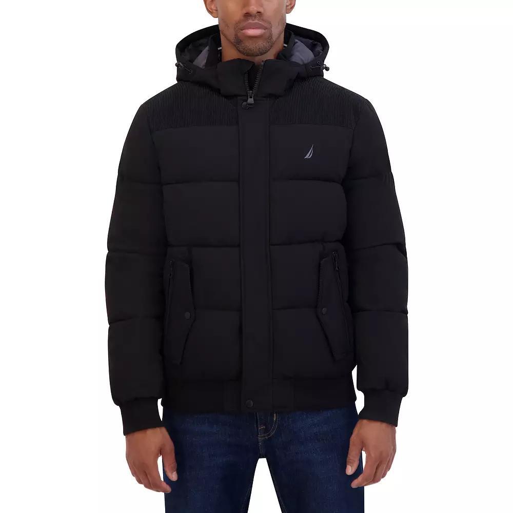 Mens Nautica Mixed Media Bomber Jacket Product Image