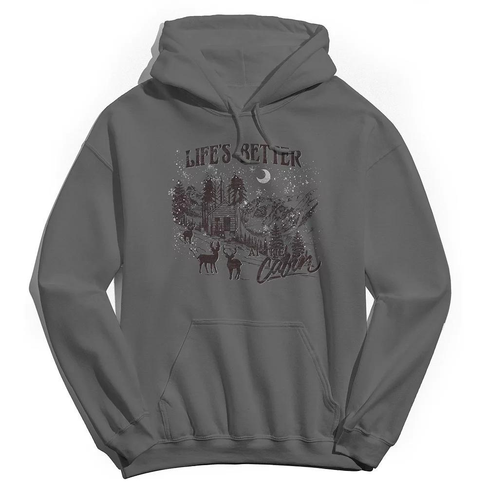 Men's Life's Better at the Cabin Hoodie, Women's, Size: Medium, Grey Product Image