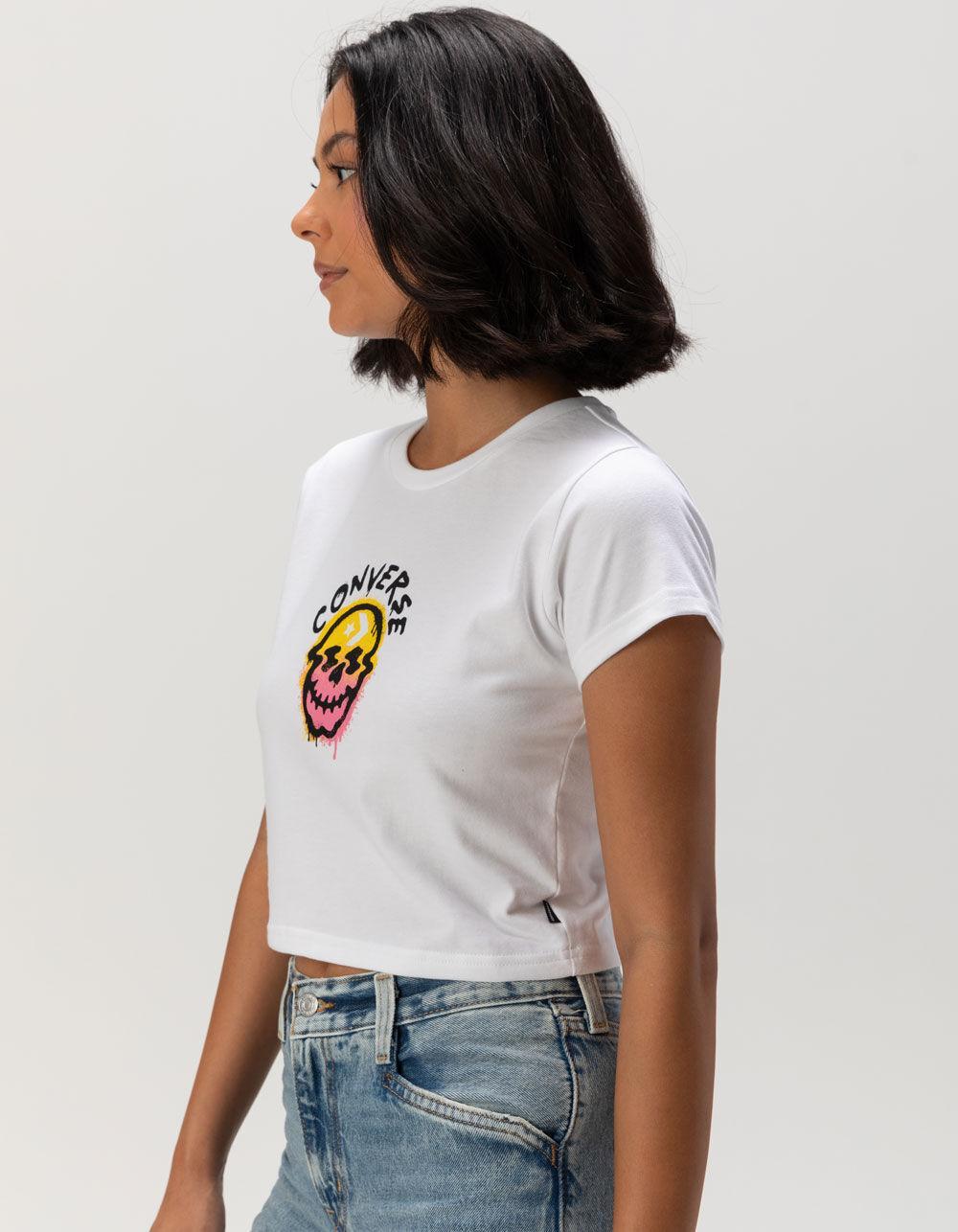 CONVERSE Spray Paint Womens Tee - WHITE Product Image