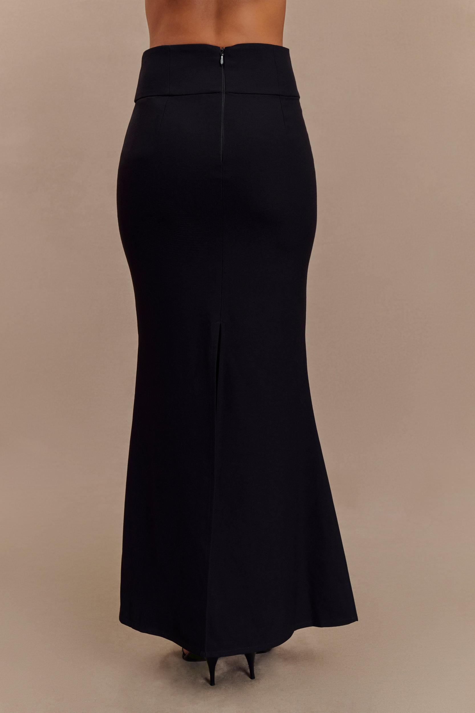 Grace Suiting Maxi Skirt - Black Product Image