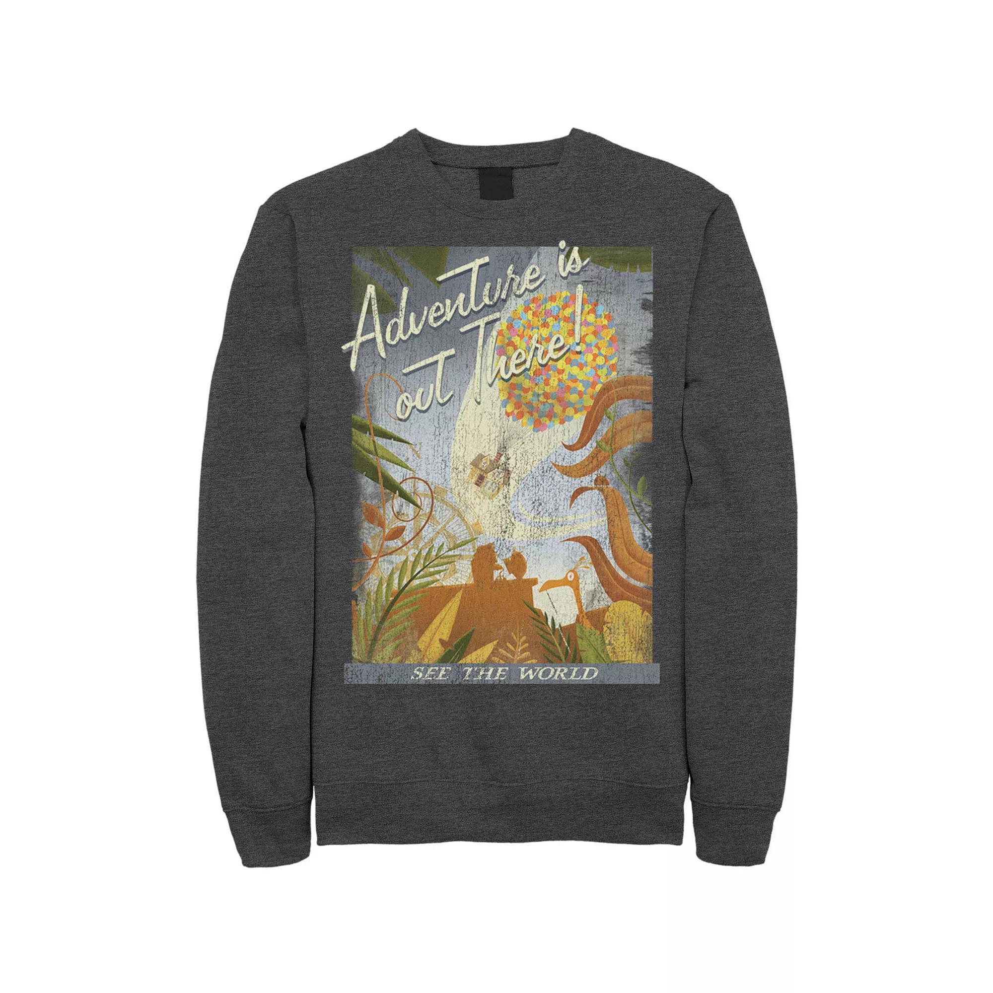 Disney / Pixar's Up Men's Poster Distressed Vintage Sweatshirt, Size: 3XL, Blue Product Image