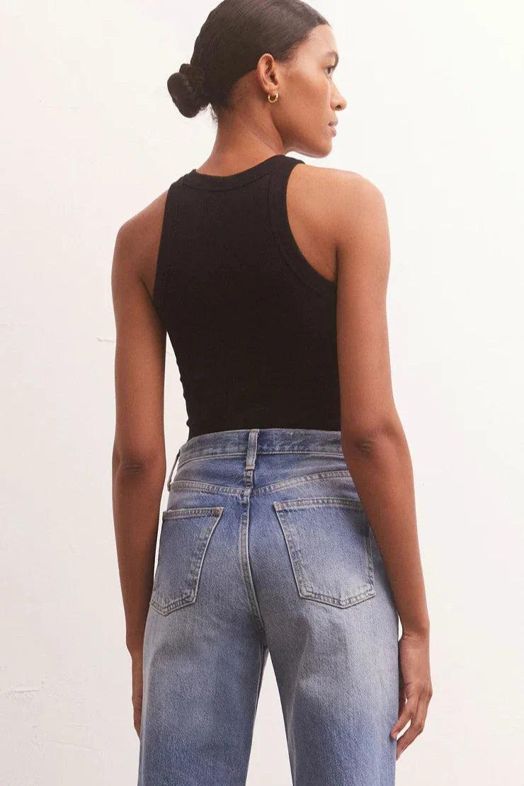 Z Supply Lily Rib Tank in Black Product Image