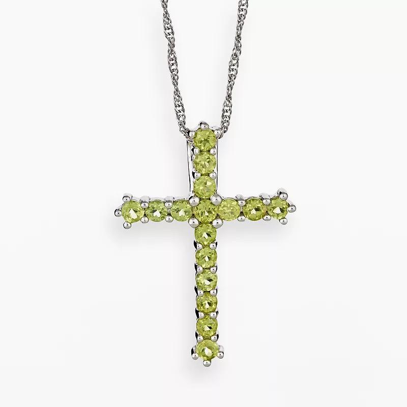 Celebration Gems Sterling Silver Citrine Cross Pendant, Women's, Size: 18", Orange Product Image