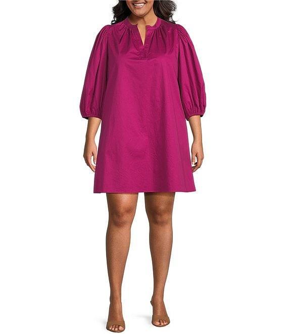 Sugarlips Plus Size Vitoria Balloon Sleeve Shift Mini Dress Product Image