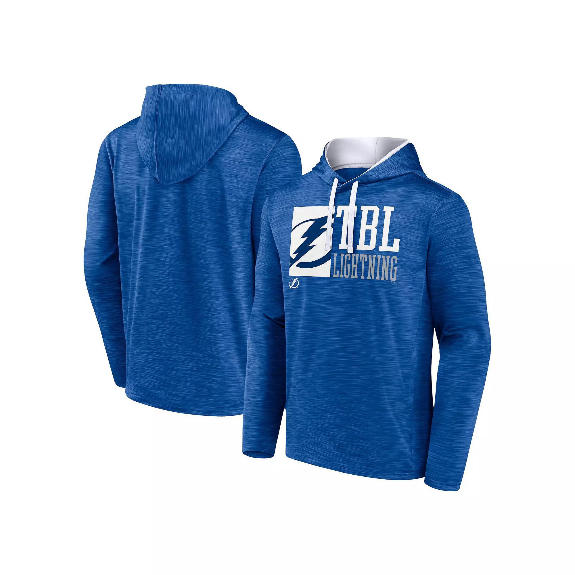 Men's Fanatics Blue Tampa Bay Lightning Never Quit Pullover Hoodie, Size: 2XL, Lgh Blue Product Image