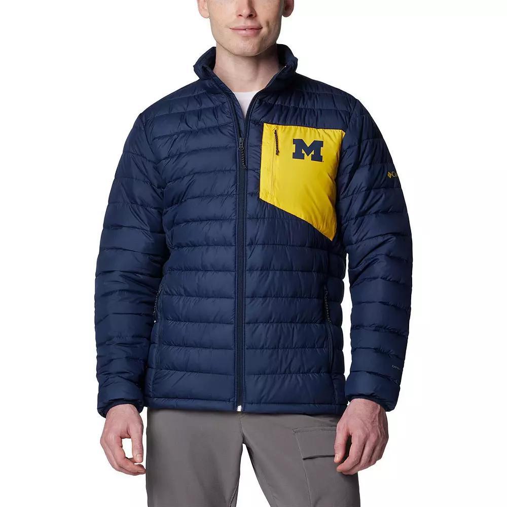 Men's Columbia  Navy Michigan Wolverines Double Blitz Omni-Heat Infinity Insulated Full-Zip Jacket, Size: Medium, Blue Product Image