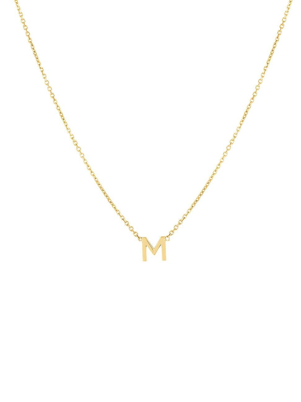 Womens 14K Yellow Gold Initial Pendant Necklace Product Image