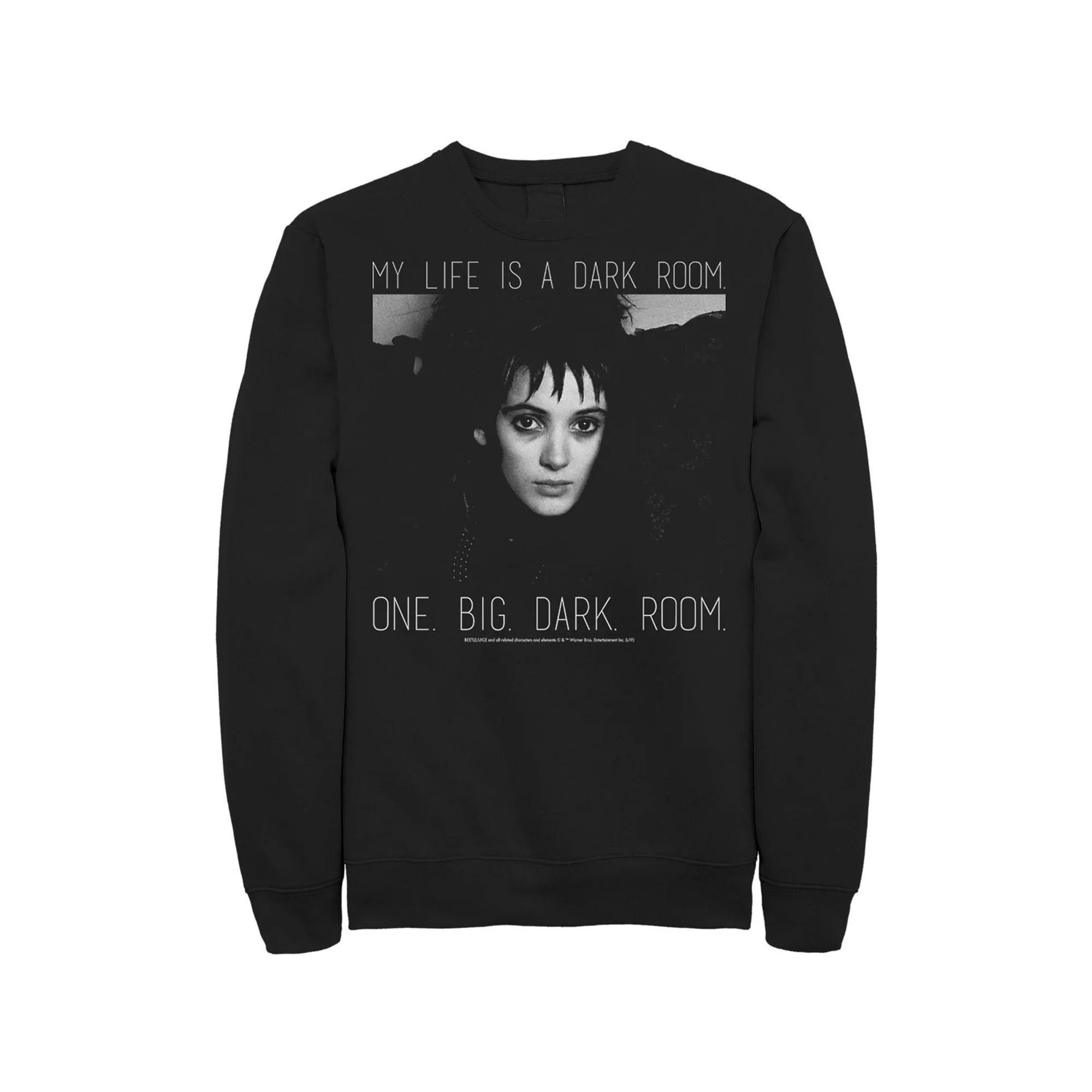 Men's Beetlejuice Lydias Dark Room Black And White Sweatshirt, Size: XXL, Blue Product Image