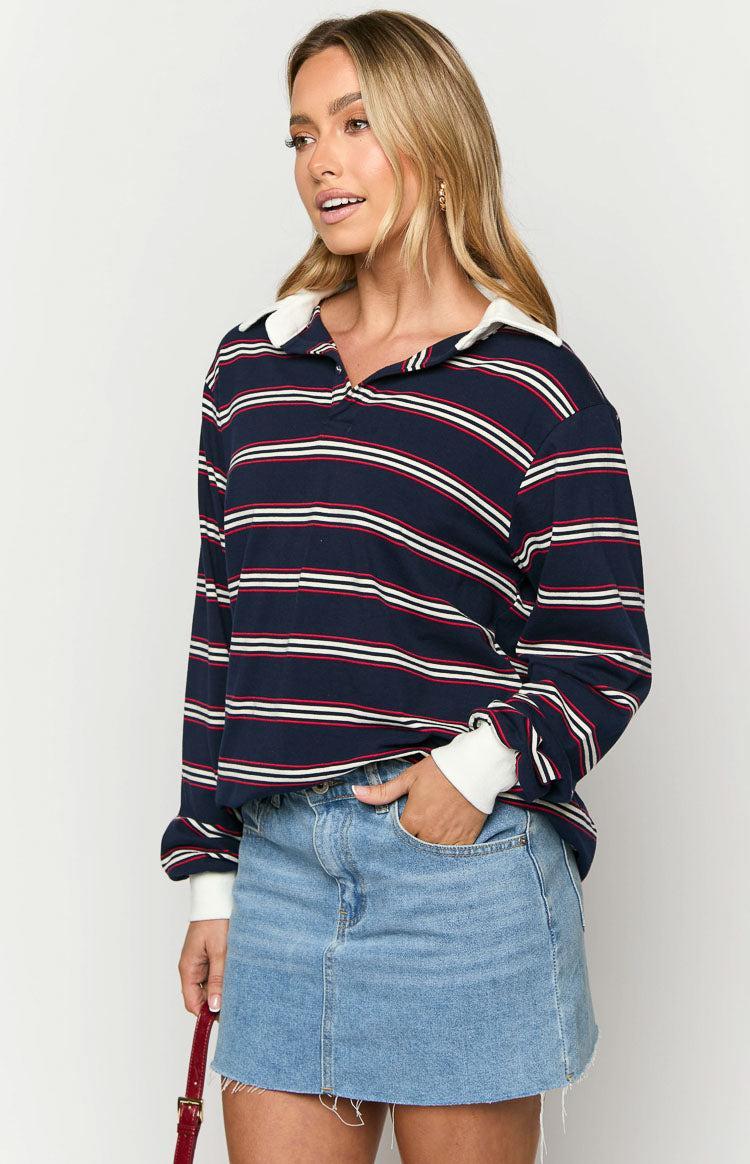 Carey Navy Striped Jersey Product Image