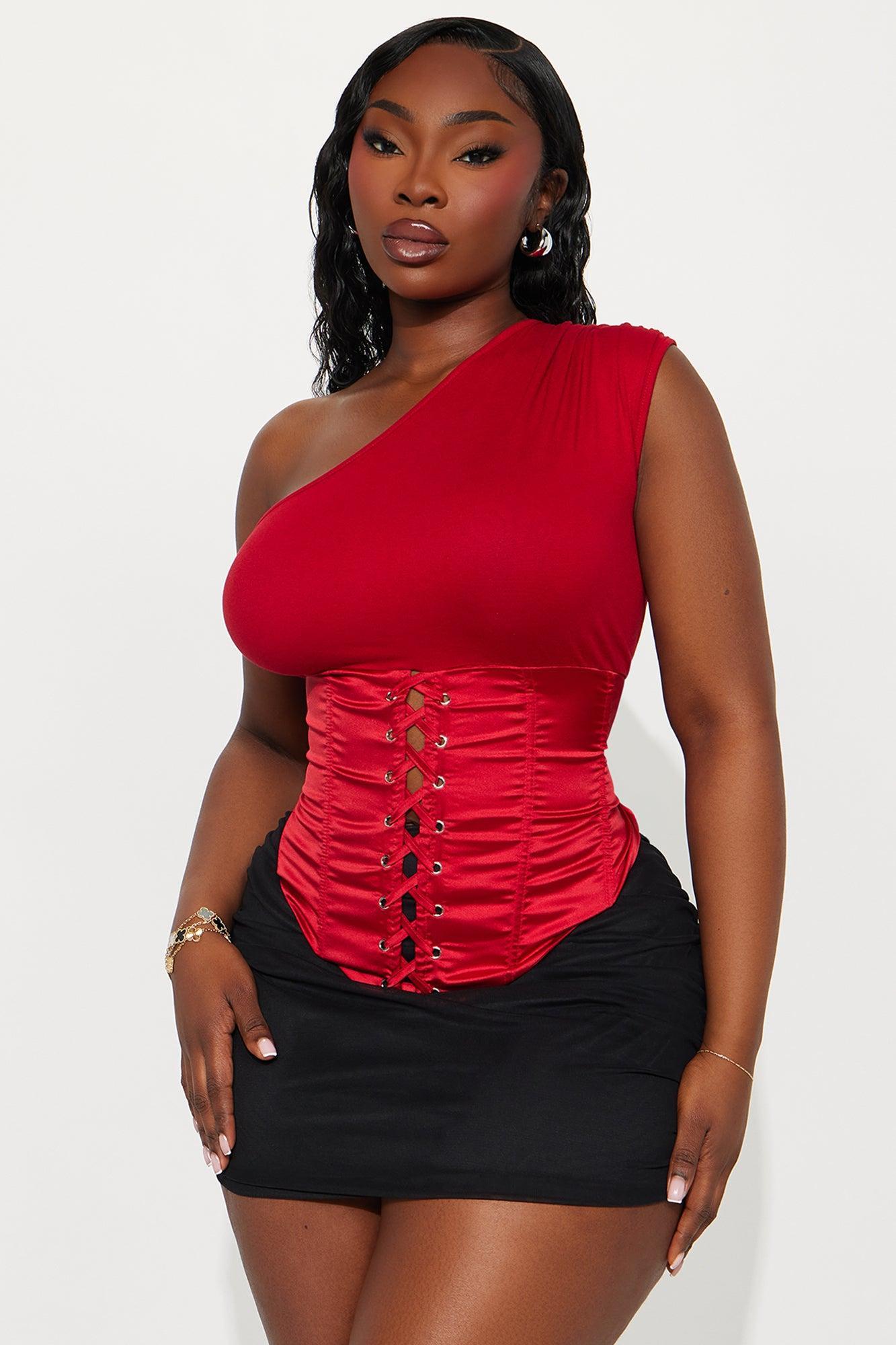 Love On The Line Corset Top - Red Product Image