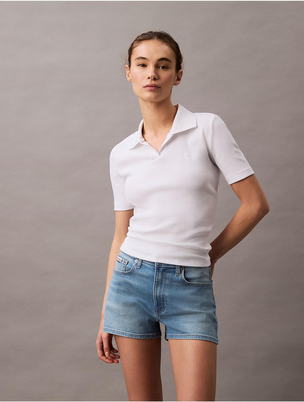 Calvin Klein Women's High Rise Denim Mini Shorts - Blue - 33 Product Image