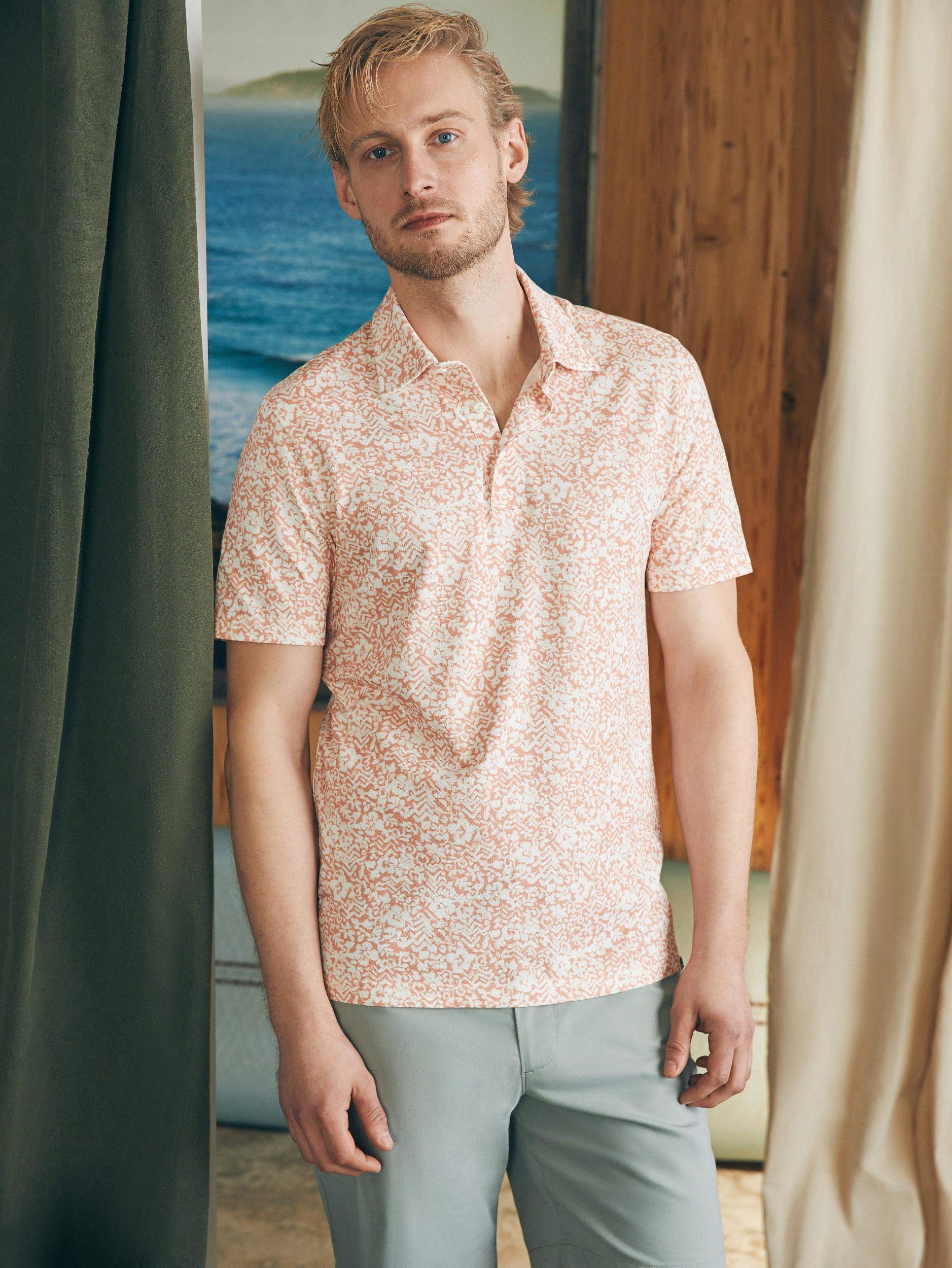 Movement™ Short-Sleeve Pique Polo Shirt - Hilo Rose Floral Print Male Product Image