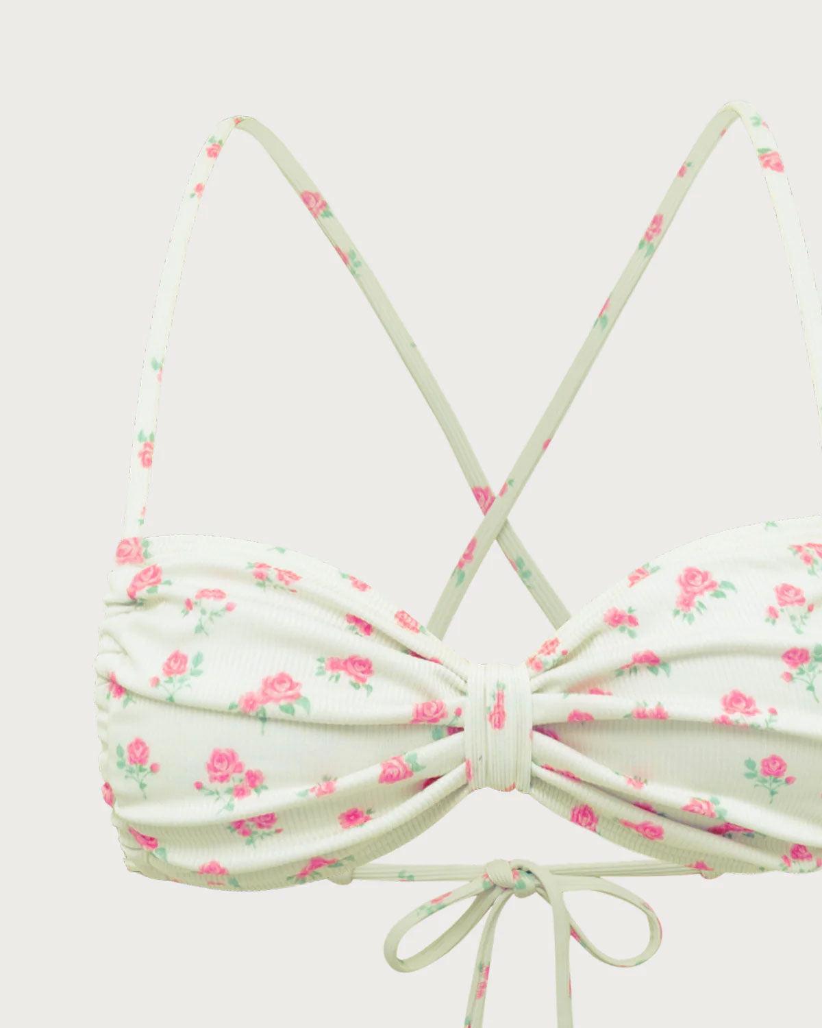 Yellow Floral Ruched Bikini Set Product Image