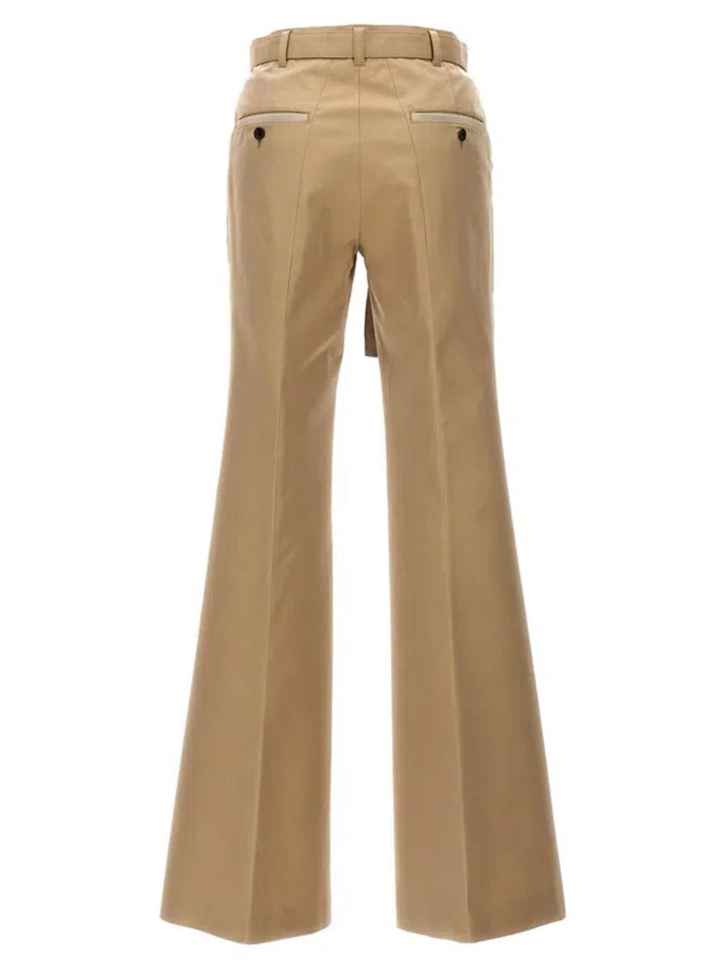 SACAI Gabardine Flared Pants In Cream Product Image