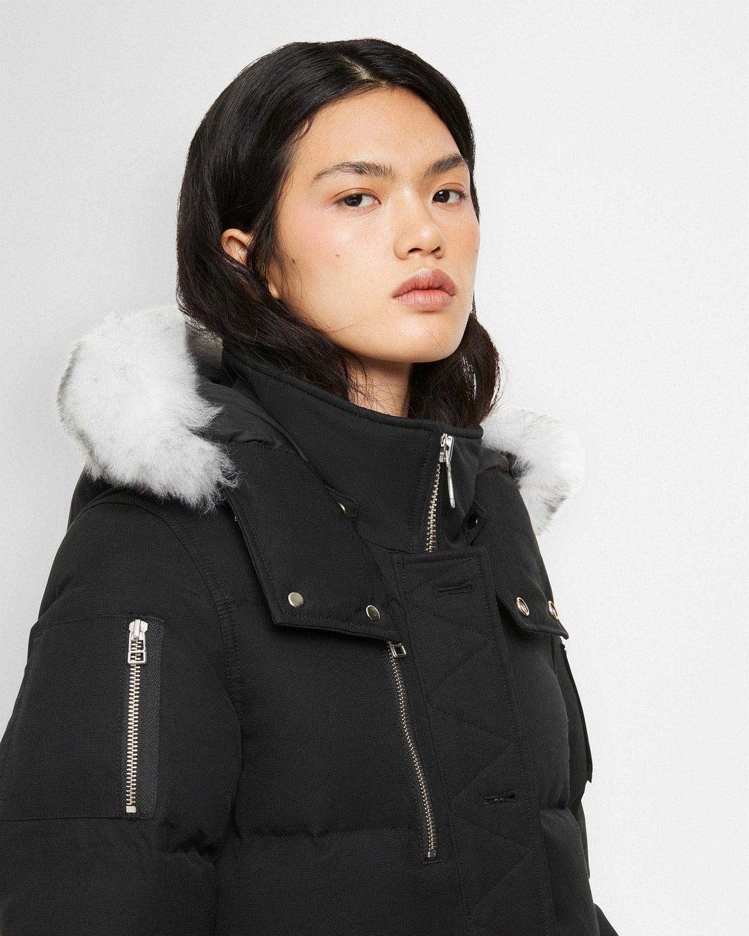 Moose knuckles Women Original 3Q in Black with Natural Shearling Product Image