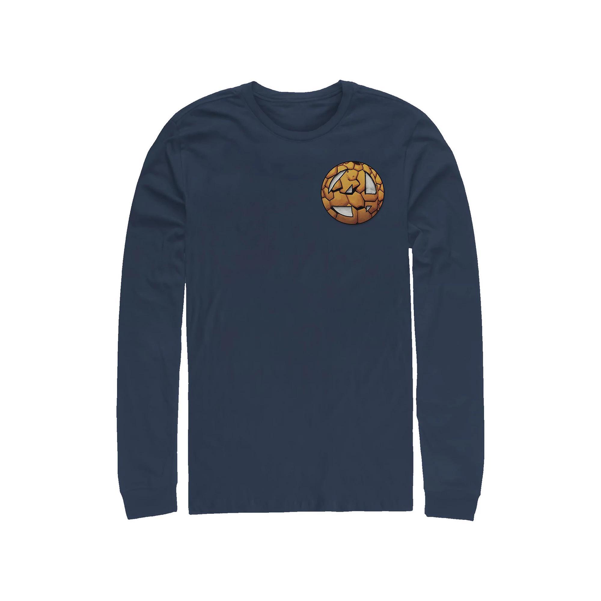 Men's Marvel Fantastic Four The Thing Logo Long Sleeve Graphic Tee, Size: Medium, Blue Product Image