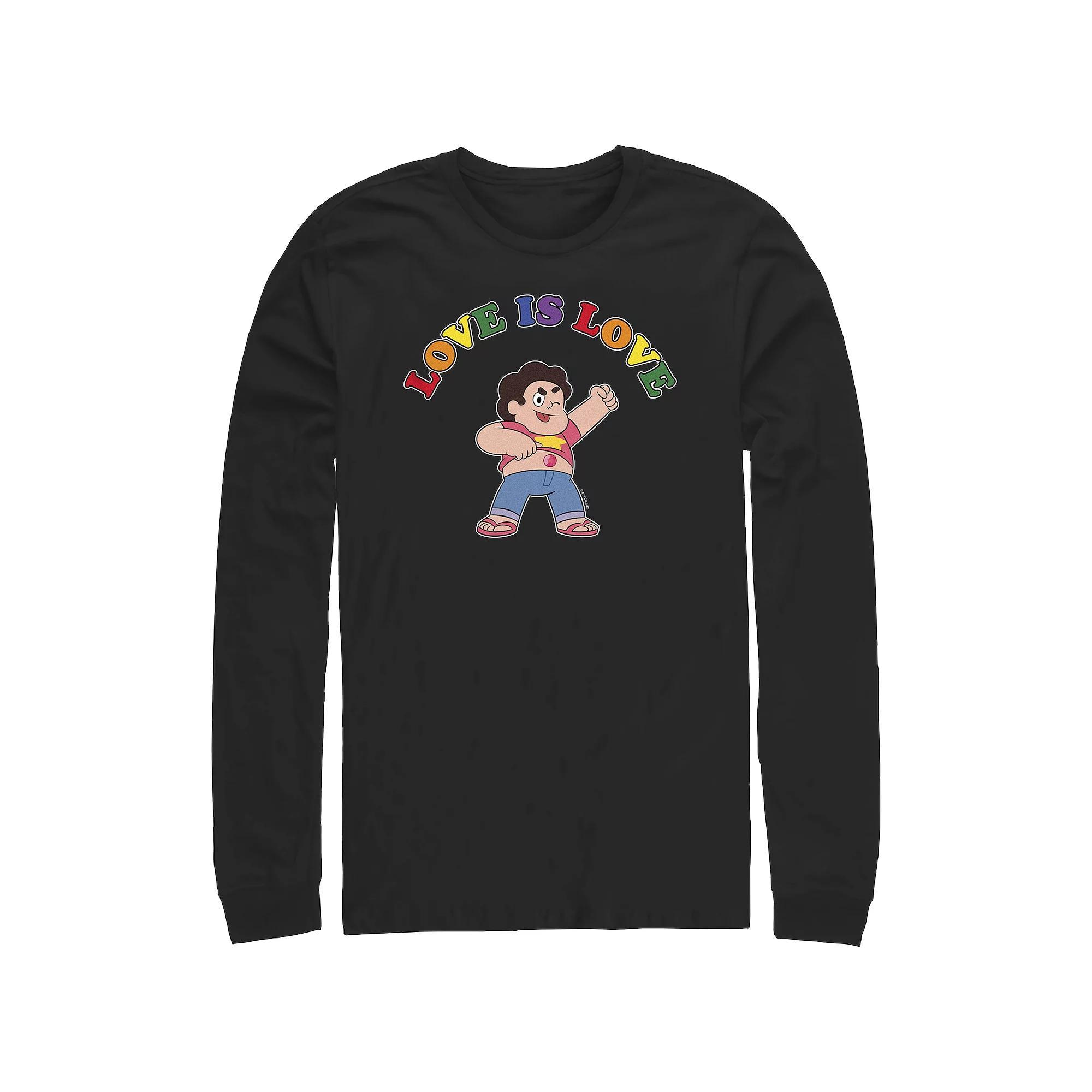 Men's Steven Universe Love Is Love Long Sleeve Graphic Tee, Size: Small, Black Product Image