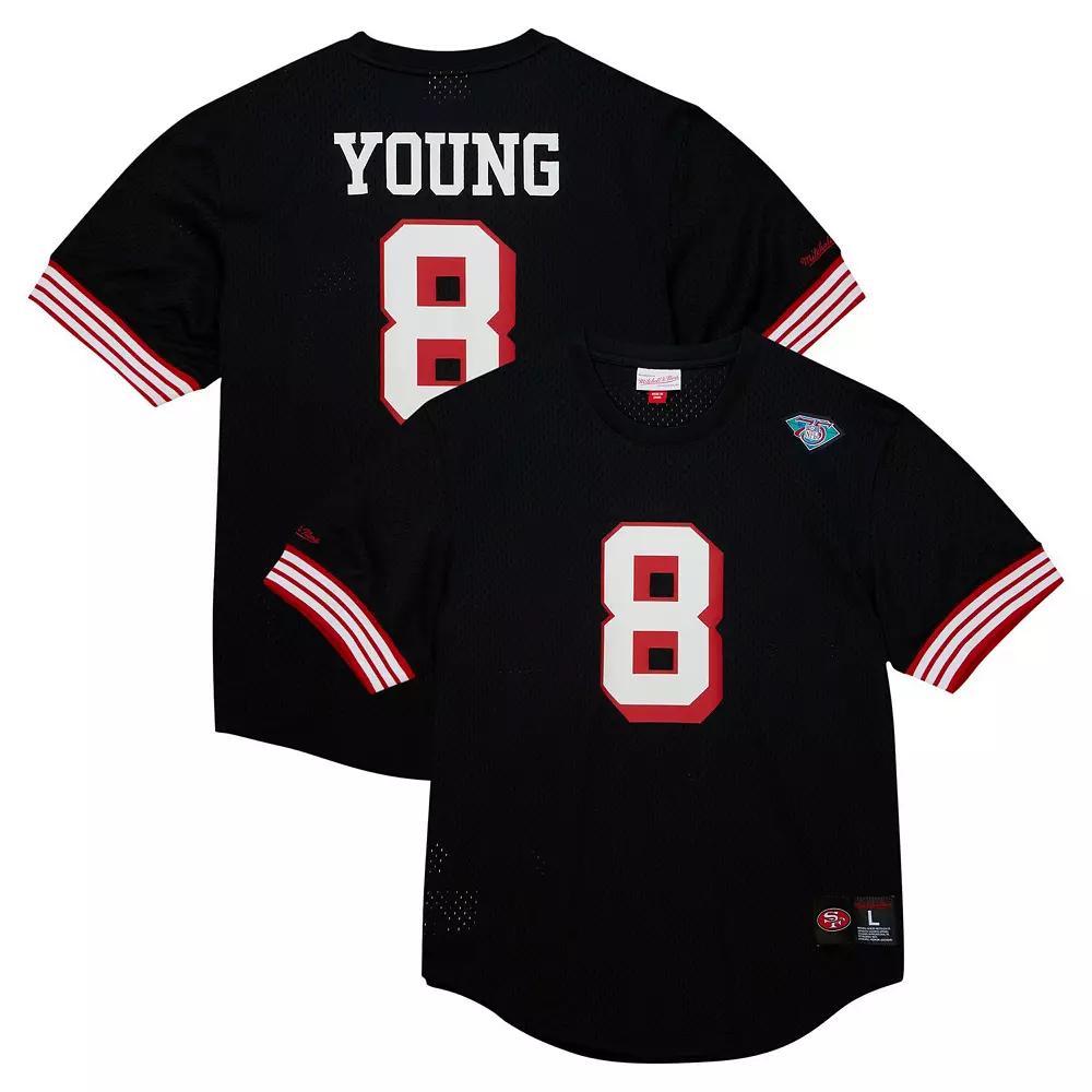 Men's Mitchell & Ness Steve Young Black San Francisco 49ers Retired Player Name & Number Mesh Top, Size: XL Product Image