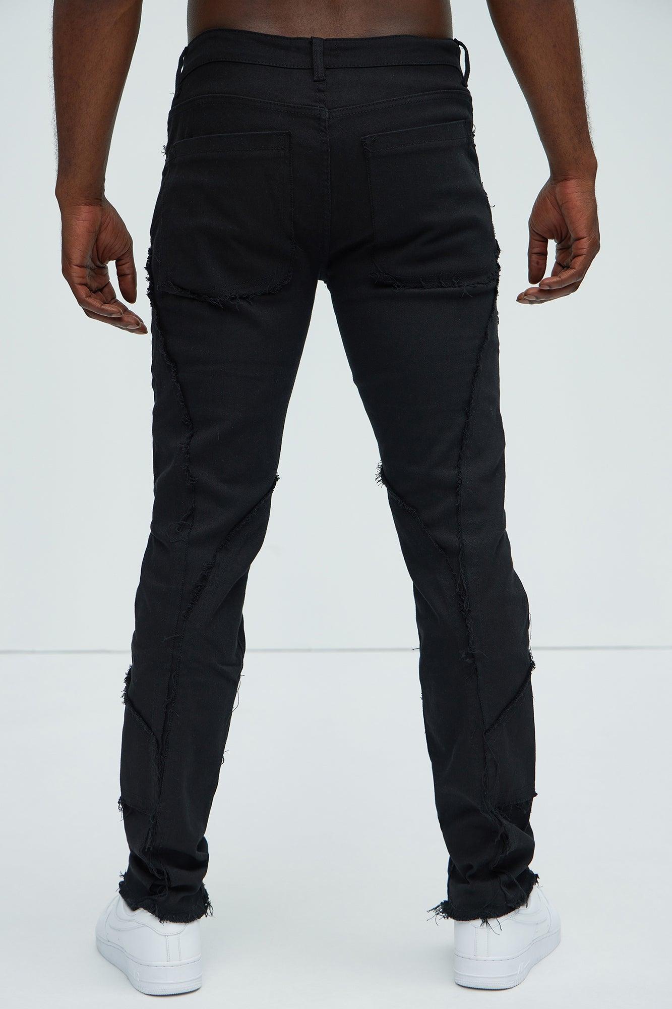 Speak Up Frayed Straight Pants - Black Product Image