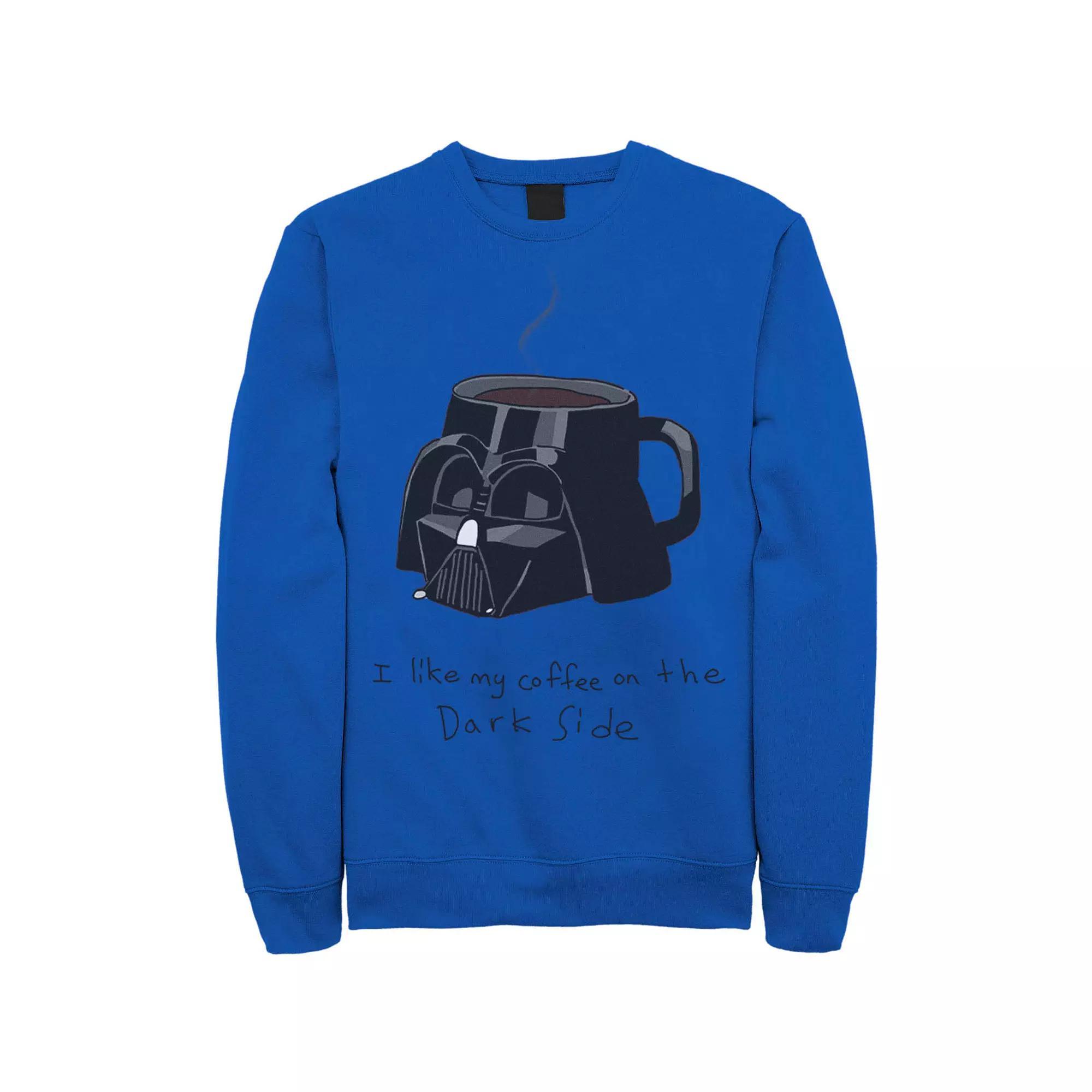 Men's Star Wars Darth Vader Mug I Like My Coffee On The Dark Side Sweatshirt, Size: XXL, Royal Product Image