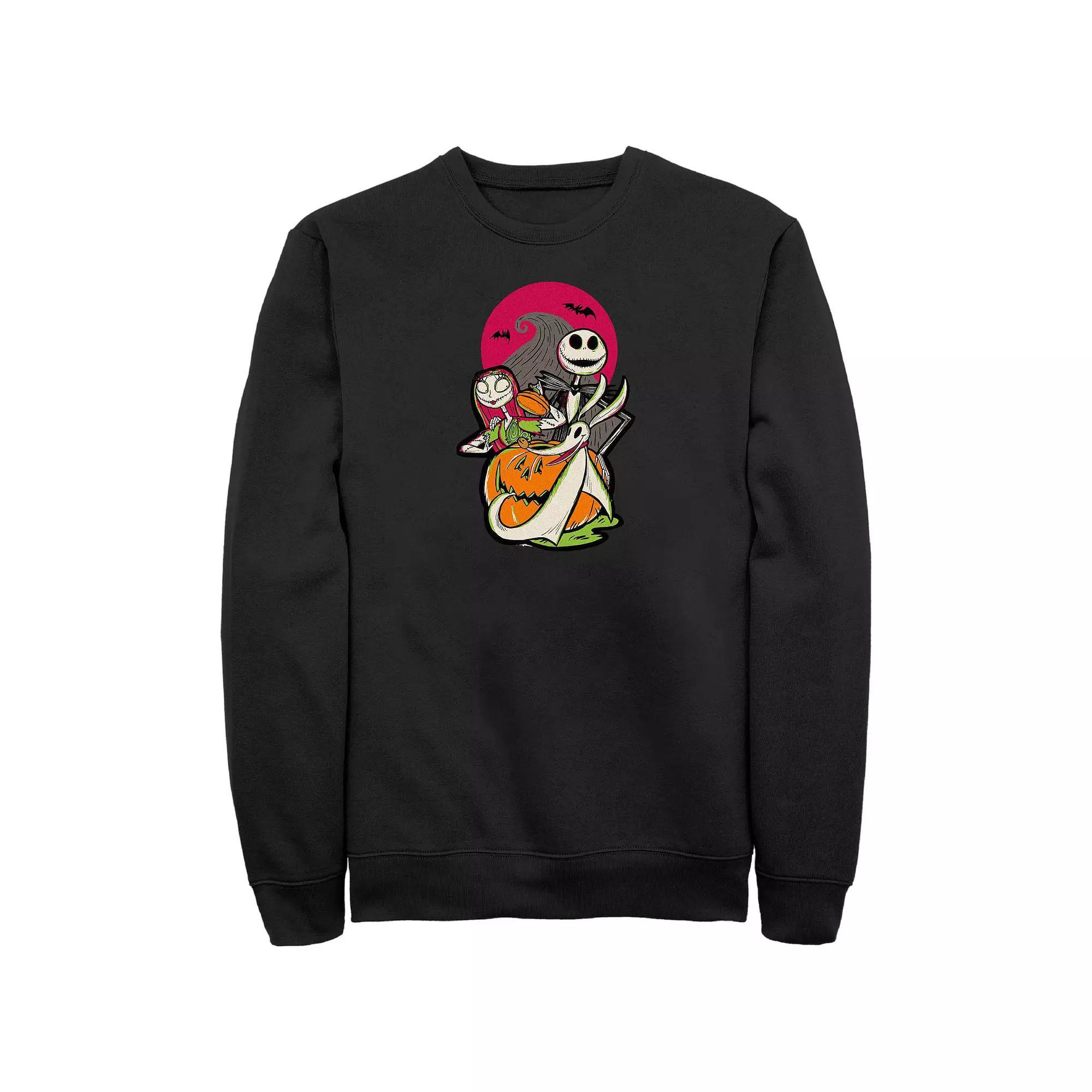 Disney's Hundred The Nightmare Before Christmas Men's Graphic Fleece, Size: Large Tall, Black Product Image