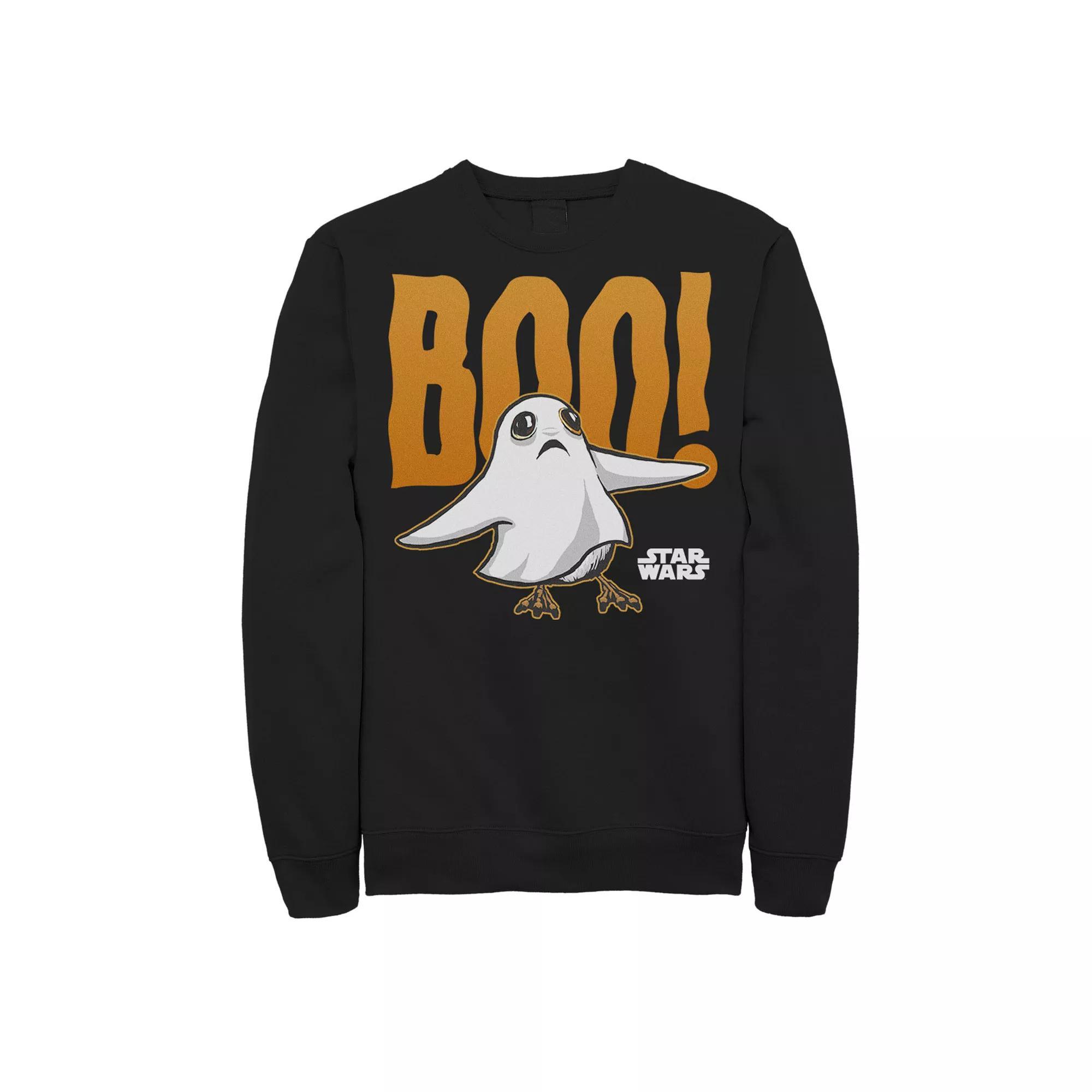 Men's Star Wars Ghost Porg Boo Sweatshirt, Size: Large, Black Product Image