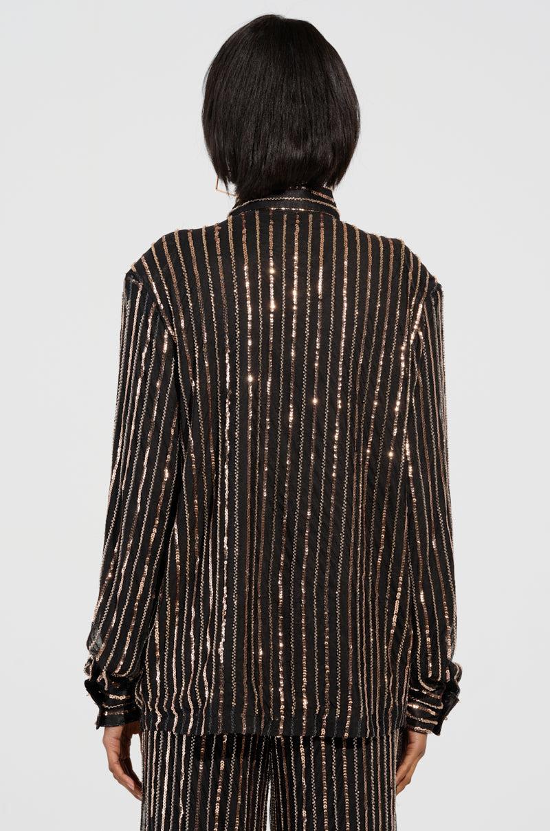 FLASHING LIGHTS BUTTON DOWN BLOUSE Product Image