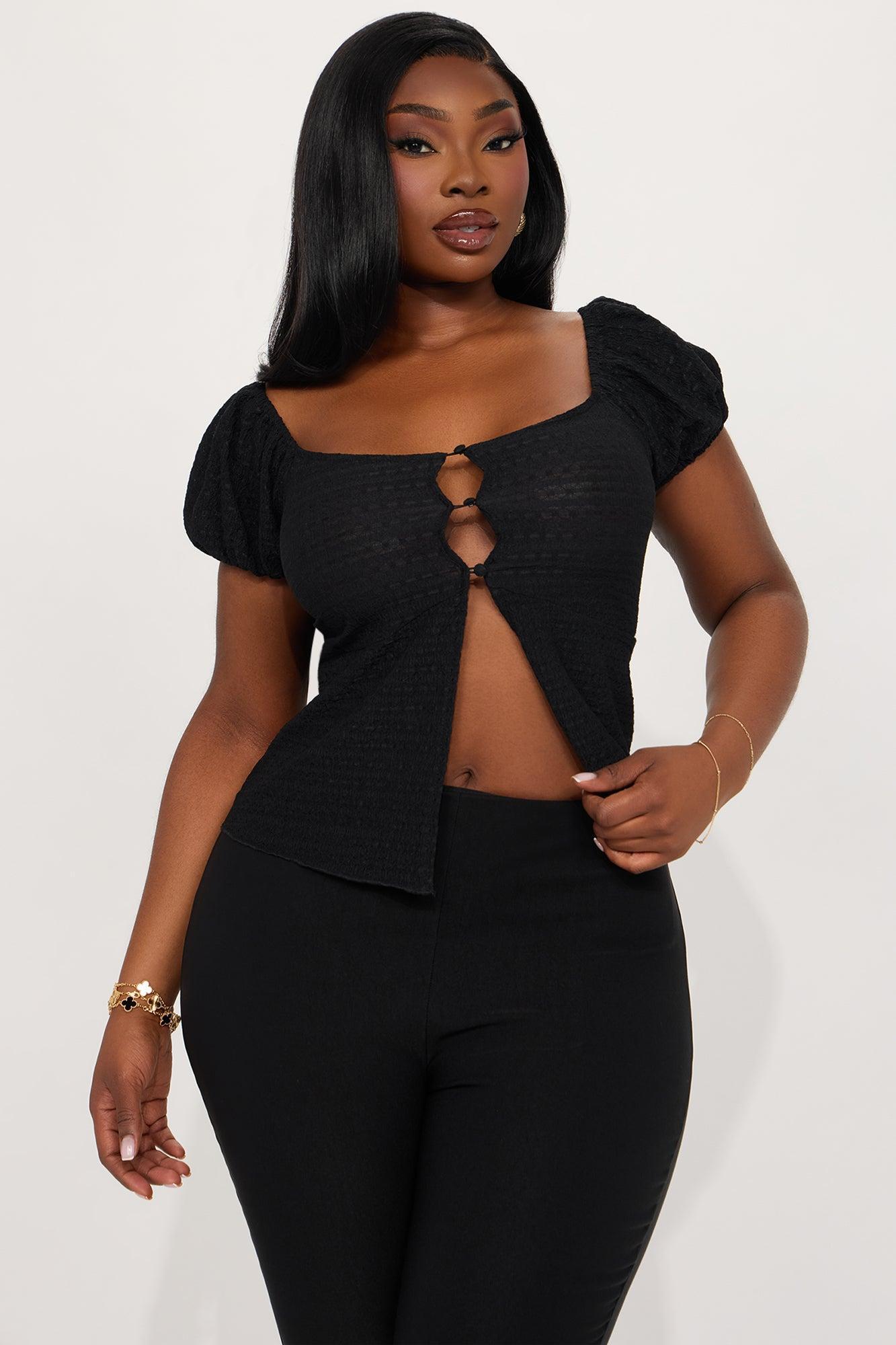 Bella Flyaway Top - Black Product Image