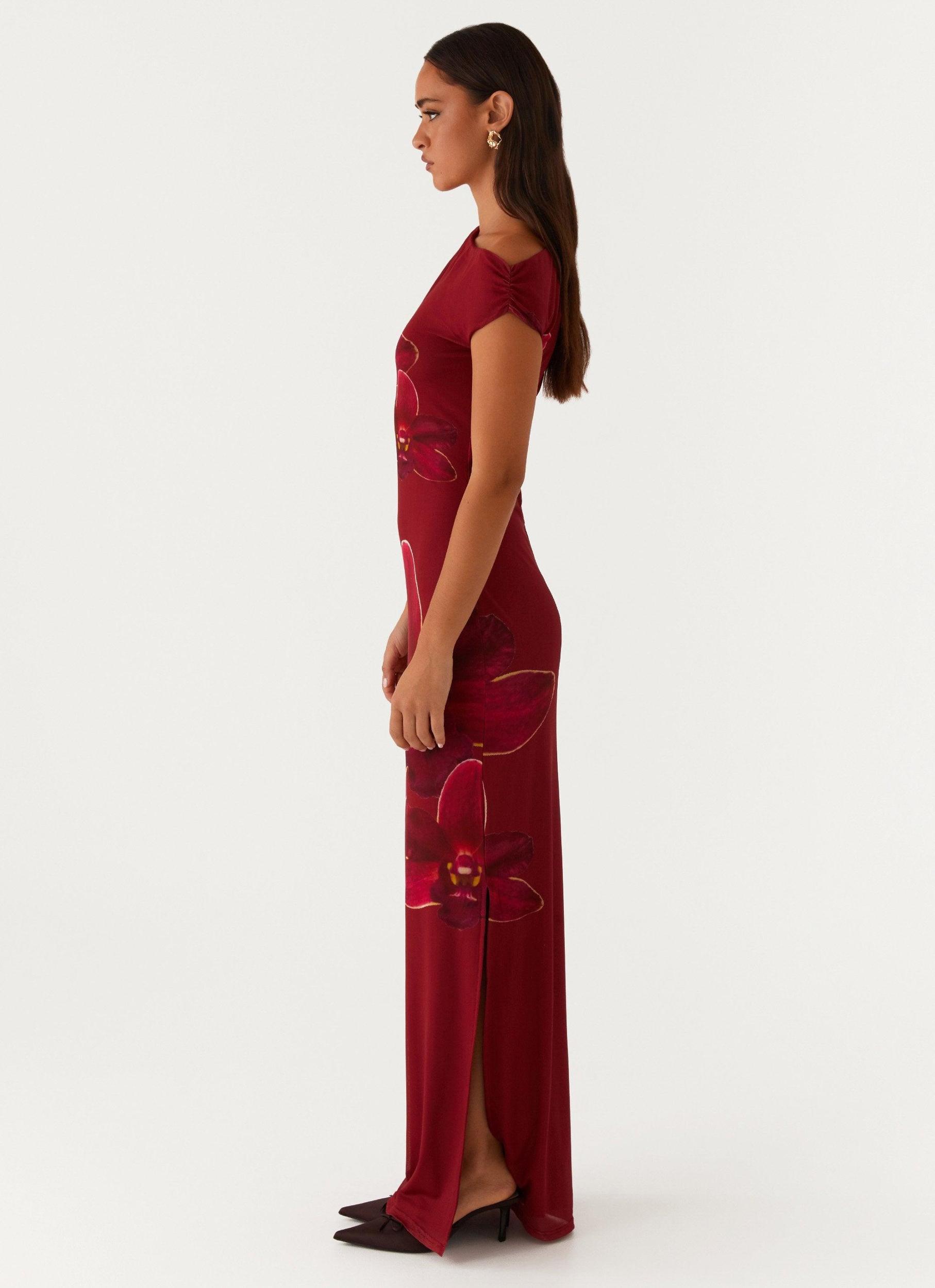 Showtime Maxi Dress - Maroon Product Image