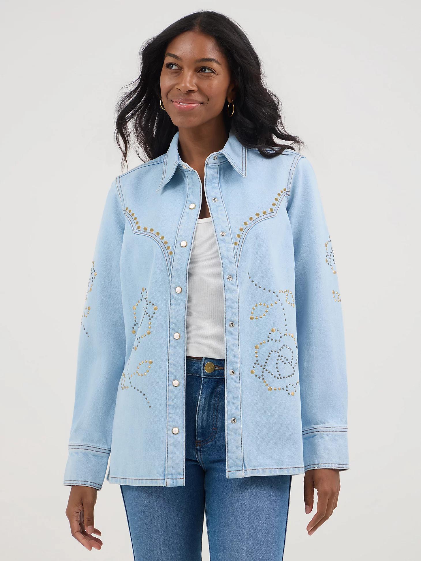 Wrangler® x Yellow Rose by Kendra Scott Studded Shacket | Women's JACKETS & OUTERWEAR | Wrangler® Product Image