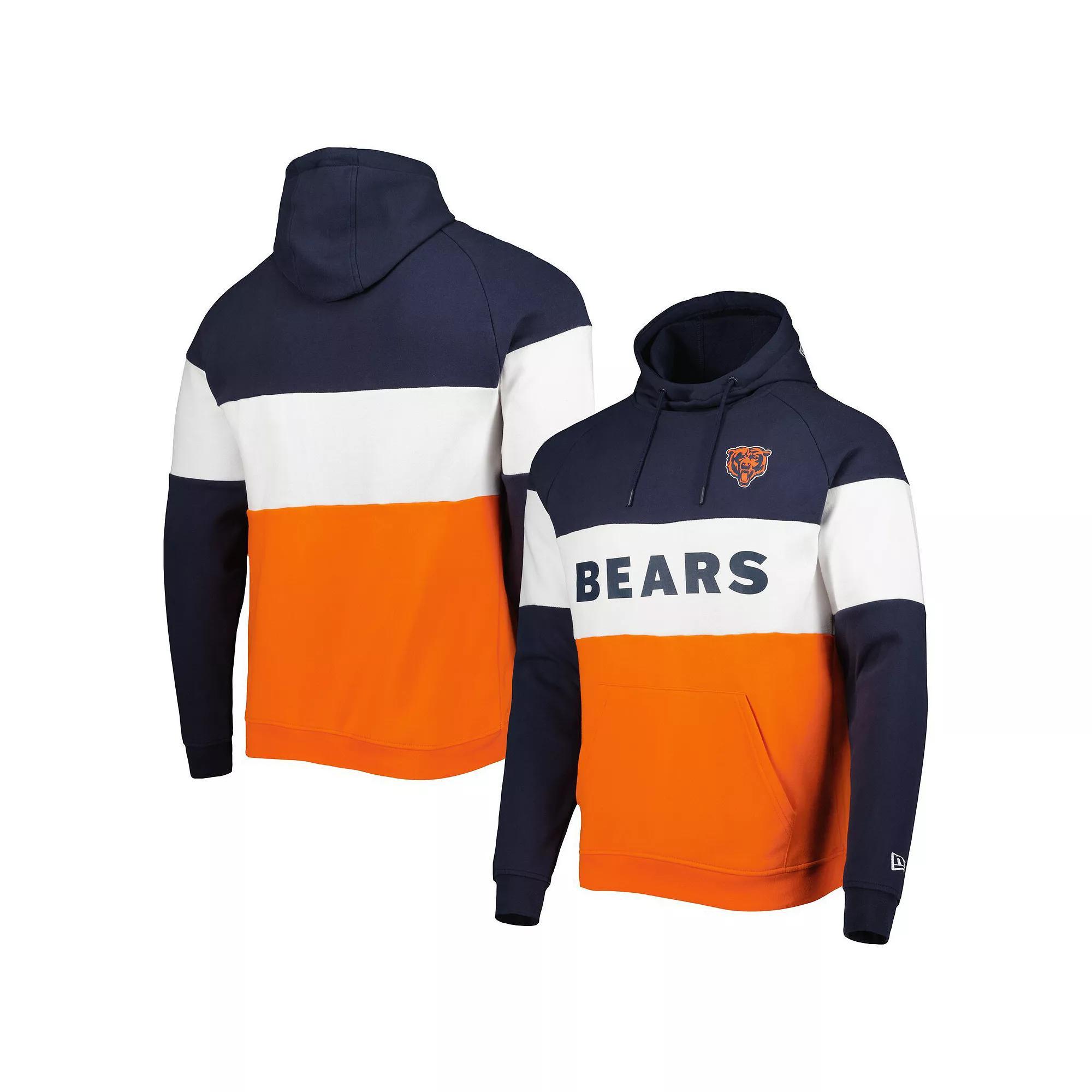 Men's New Era Orange Chicago Bears Colorblock Current Pullover Hoodie, Size: Medium Product Image