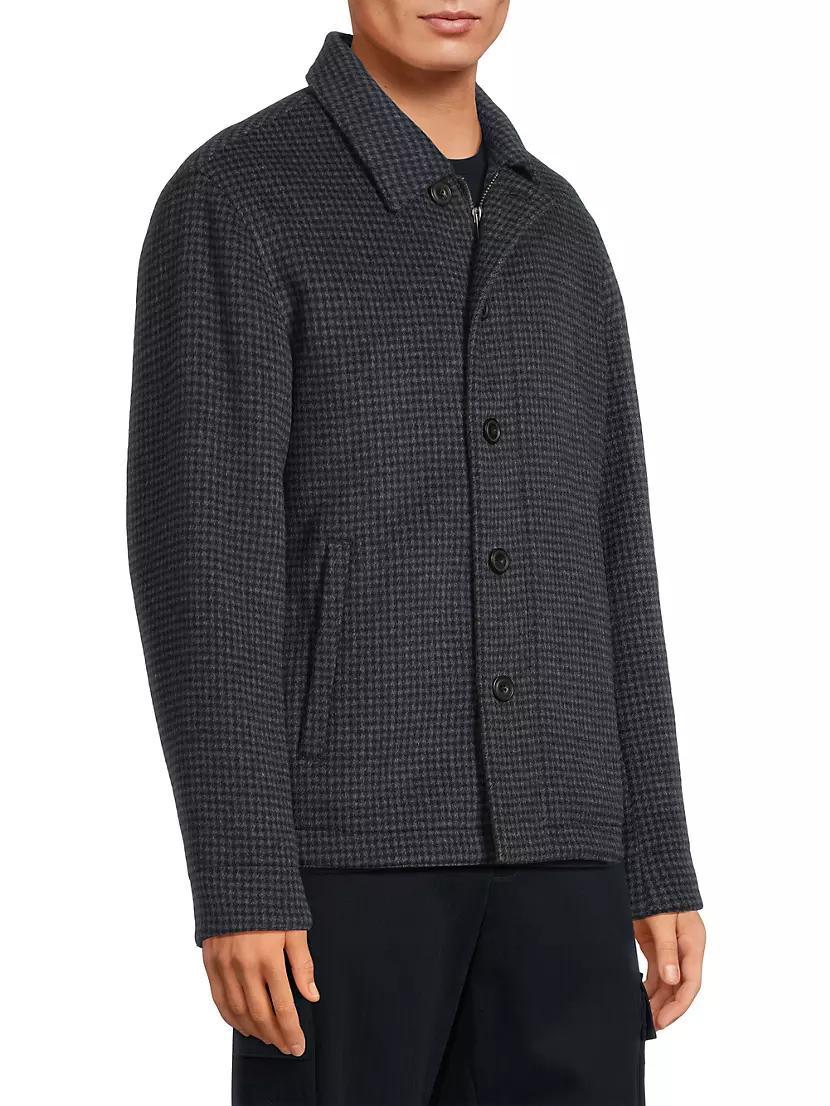 Houndstooth Wool-Blend Knit Jacket Product Image