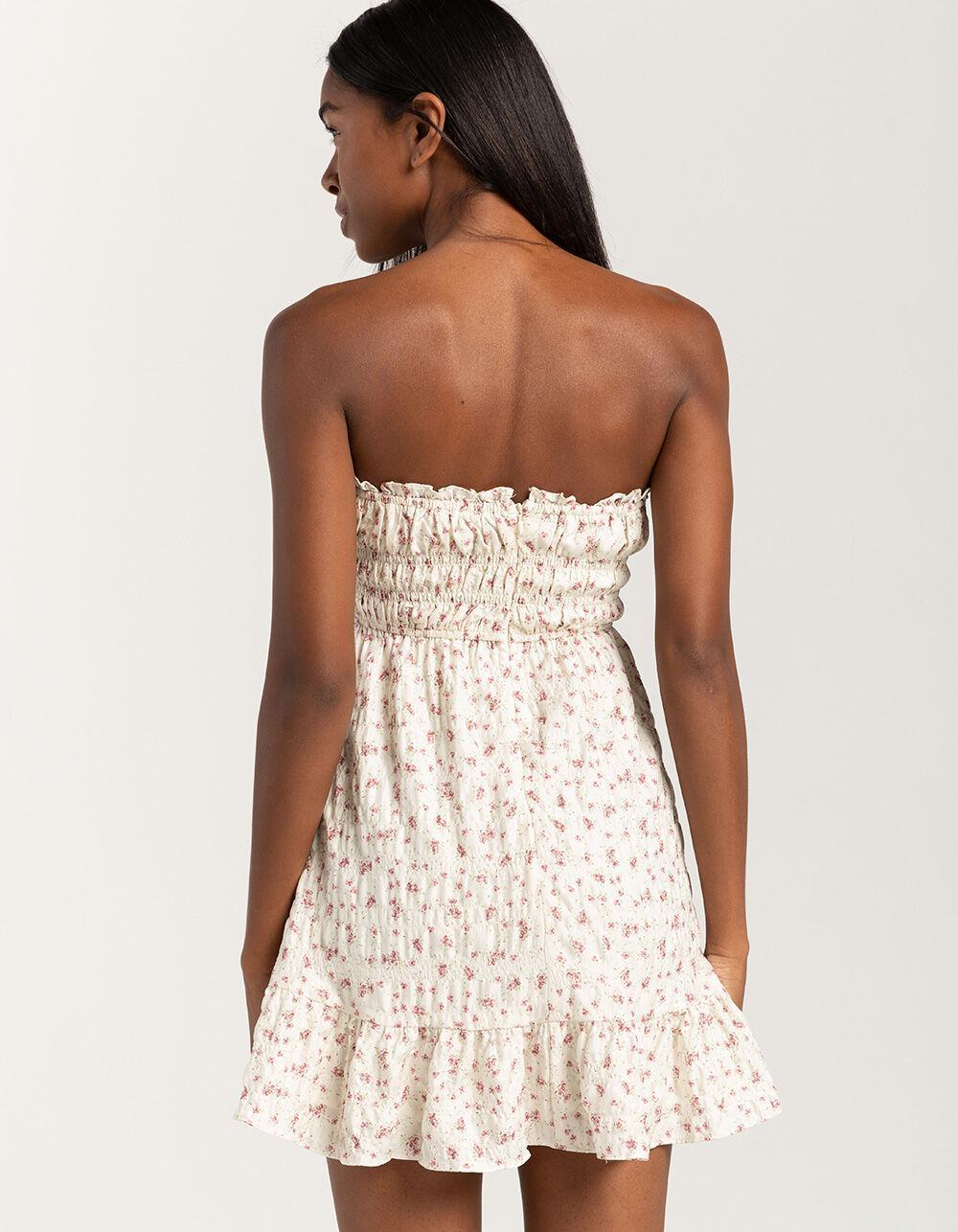 FULL TILT Womens Ruffle Tube Dress - PINK COMBO Product Image