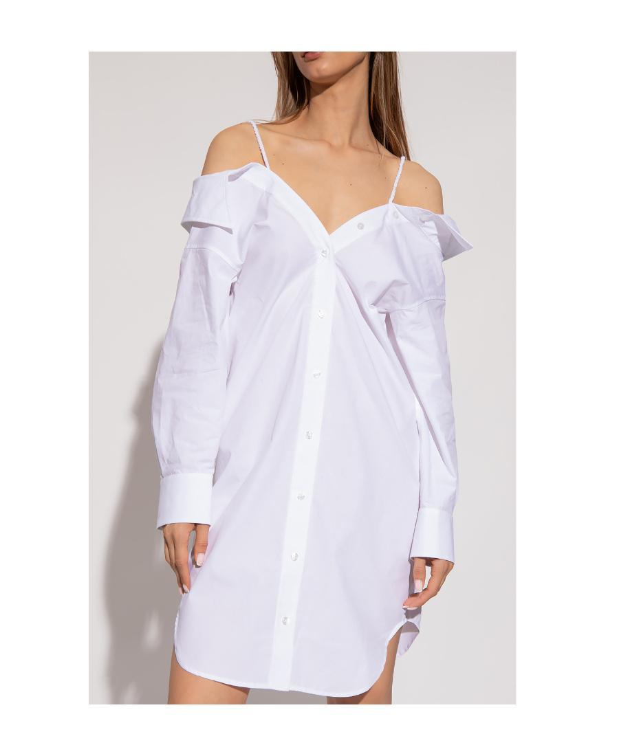 ALEXANDER WANG T Suspender Shirt Dress In White Product Image