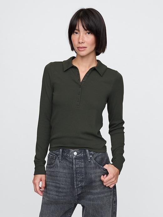 Modern Cropped Polo Shirt Product Image
