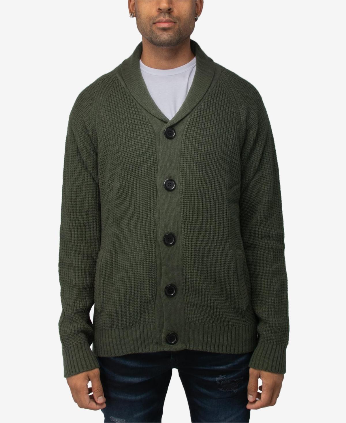 Men's Xray Shawl-Collar Knitted Cardigan Sweater, Size: Medium, Red Product Image