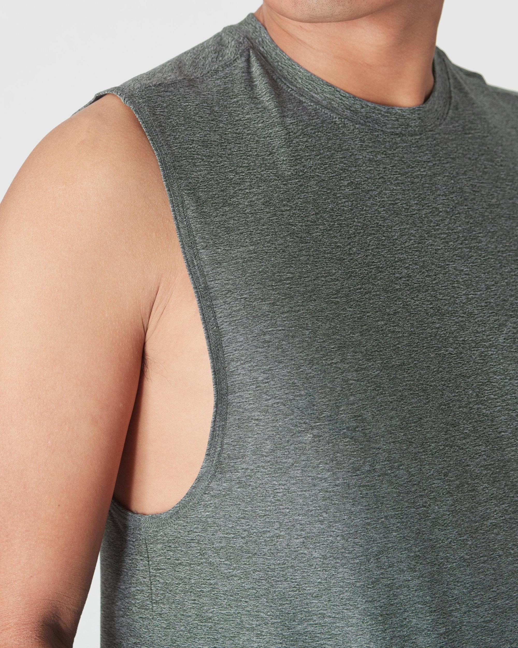 Heather Forest Sleeveless Active Muscle Tee Product Image