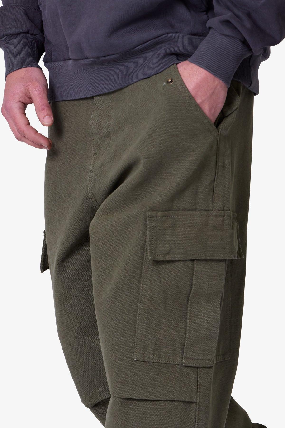 Ultra Baggy Denim Cargo Pants - Olive Product Image
