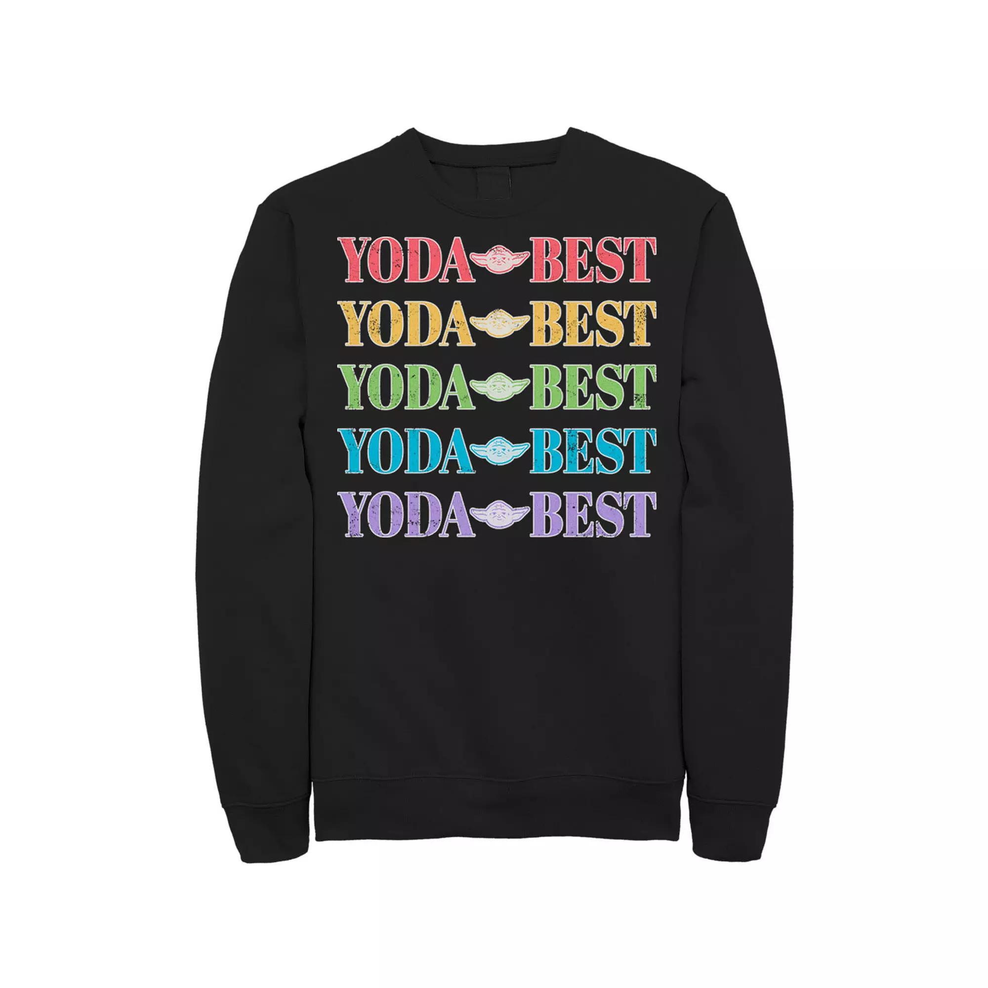 Men's Star Wars Pride Yoda Best Rainbow Text Stack Sweatshirt, Size: XXL, Red Product Image