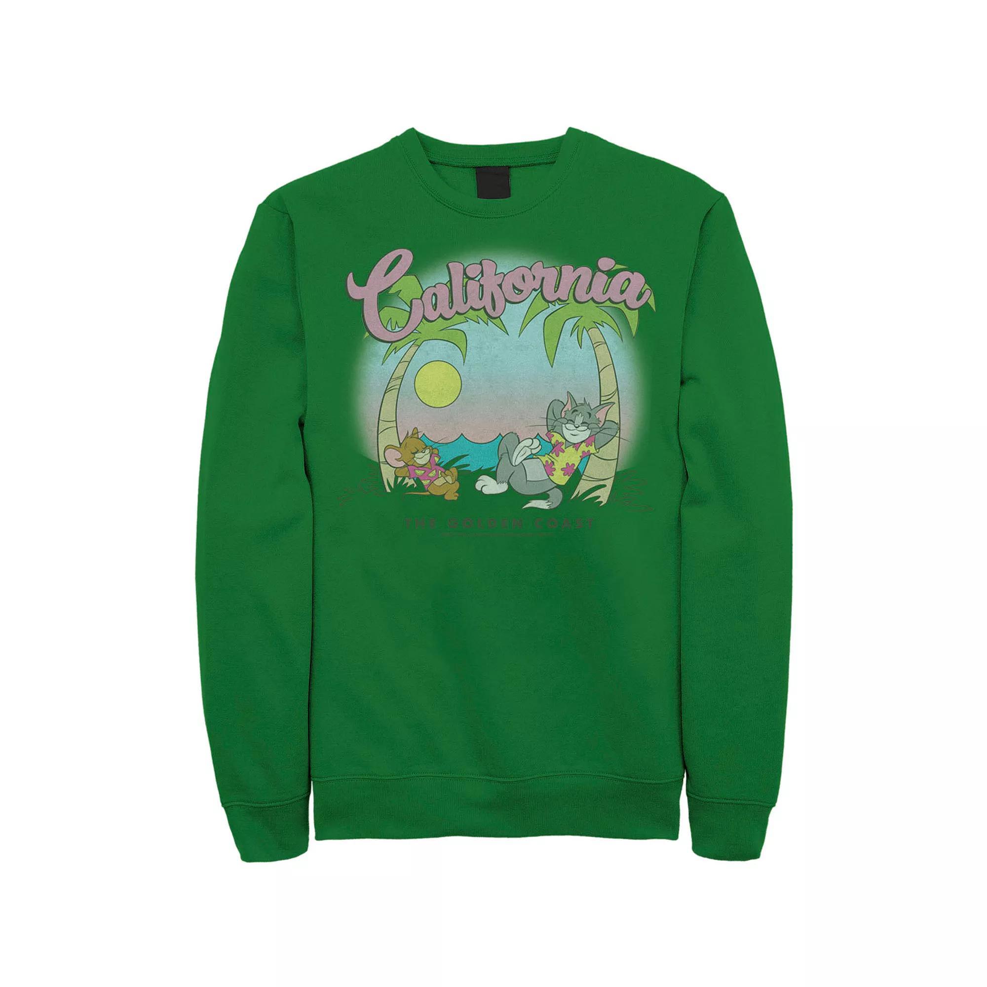 Men's Tom & Jerry California Golden Coast Sweatshirt, Size: 3XL, Kelly Product Image