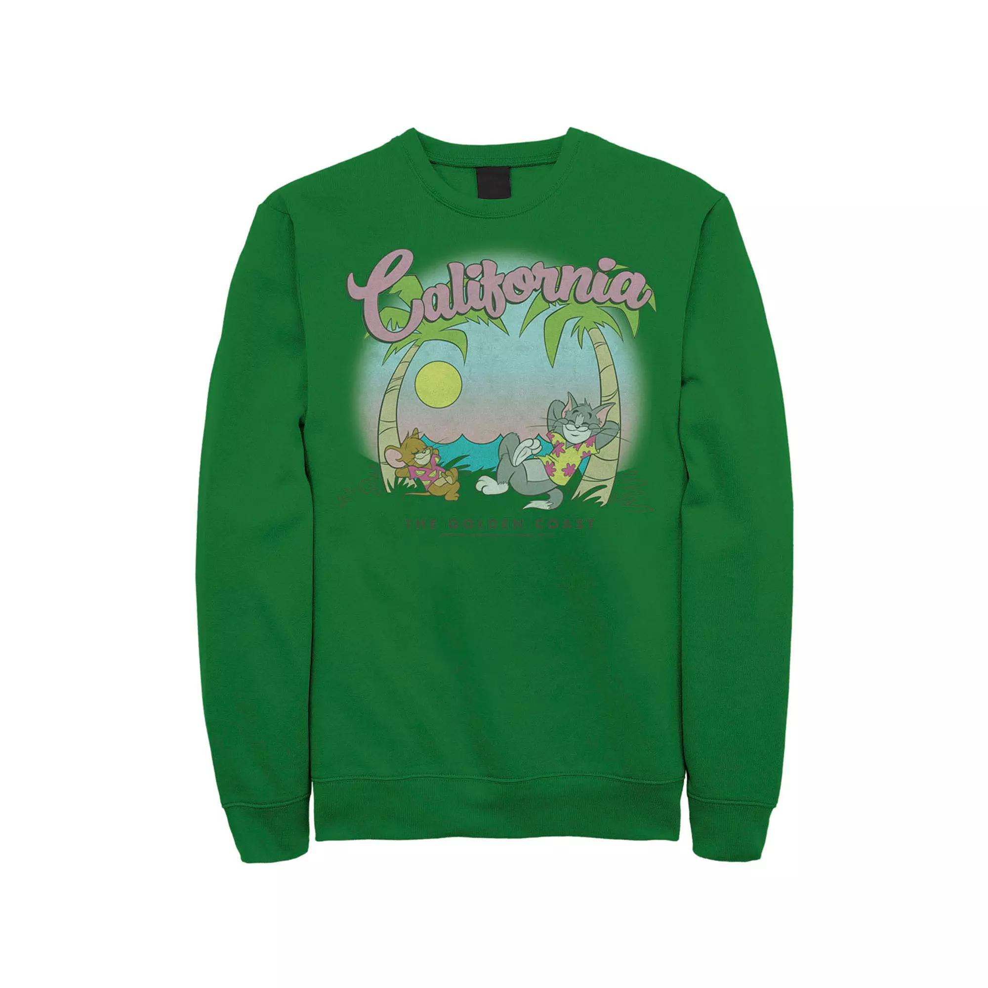 Men's Tom & Jerry California Golden Coast Sweatshirt, Size: 3XL, Kelly Product Image