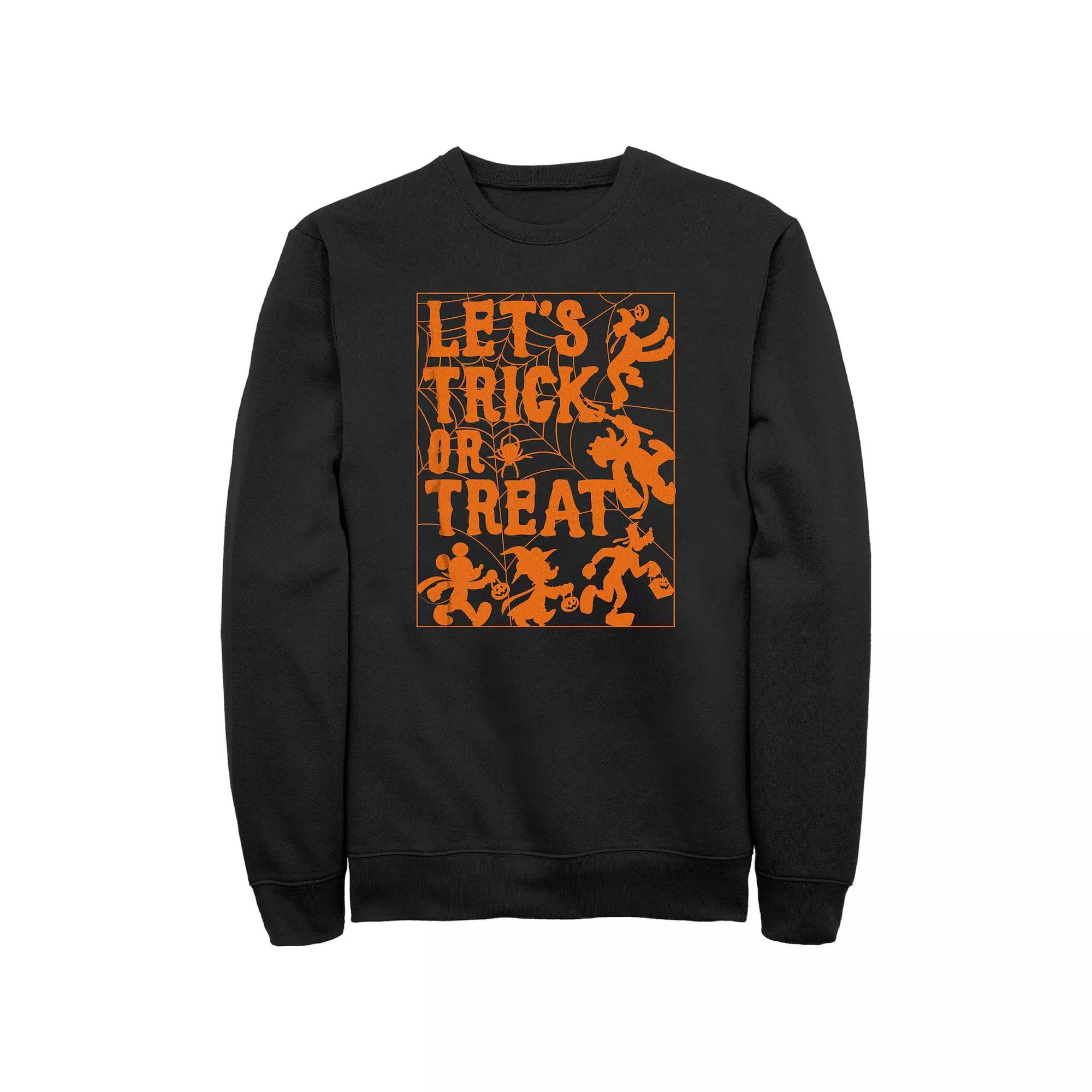 Disney's Mickey Mouse Men's Halloween Let's Trick Or Treat Silhouette Fleece, Size: Large, Black Product Image
