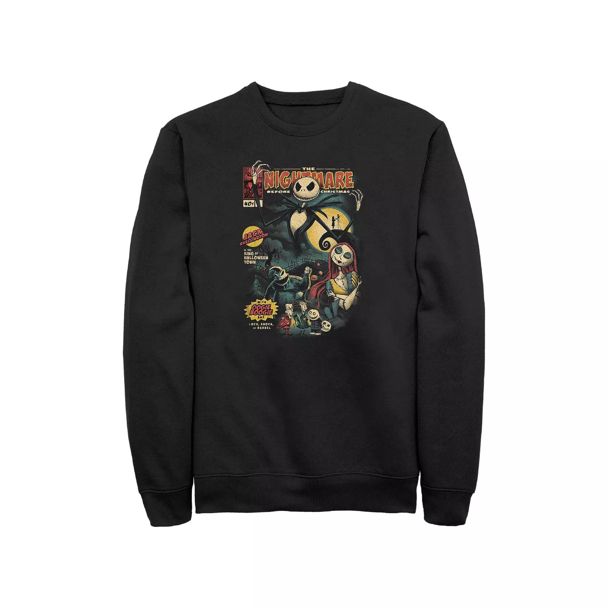 Disney's The Nightmare Before Christmas Graphic Novel Cover Men's Graphic Fleece, Size: 3XB, Black Product Image