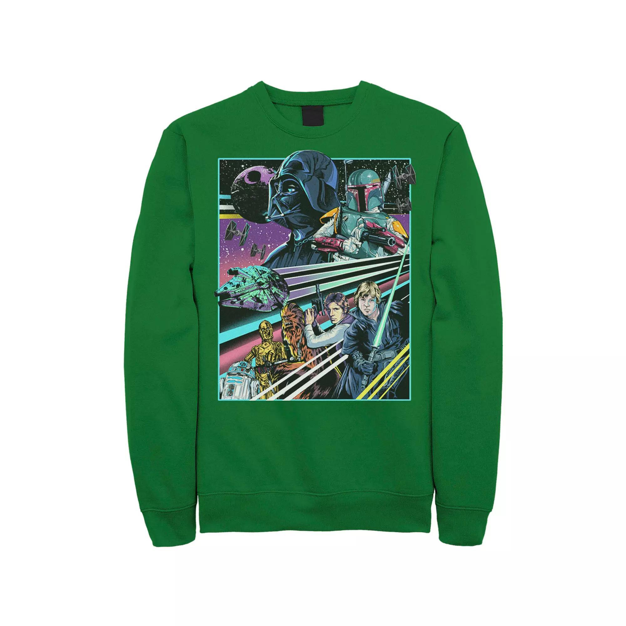 Men's Star Wars Neon Rebel Alliance Poster Sweatshirt, Size: XL, Athletic Grey Product Image