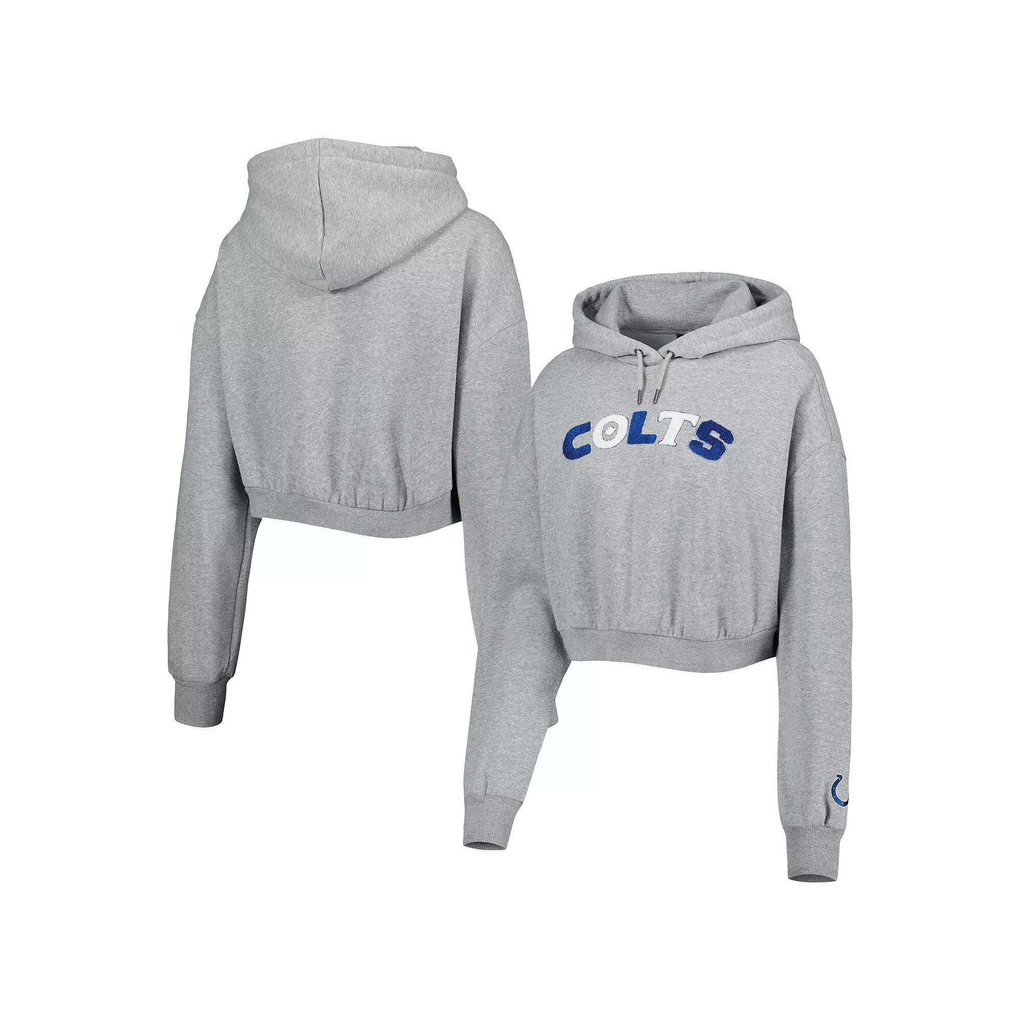 Women's The Wild Collective Gray Indianapolis Colts Cropped Pullover Hoodie, Size: XL, Grey Product Image