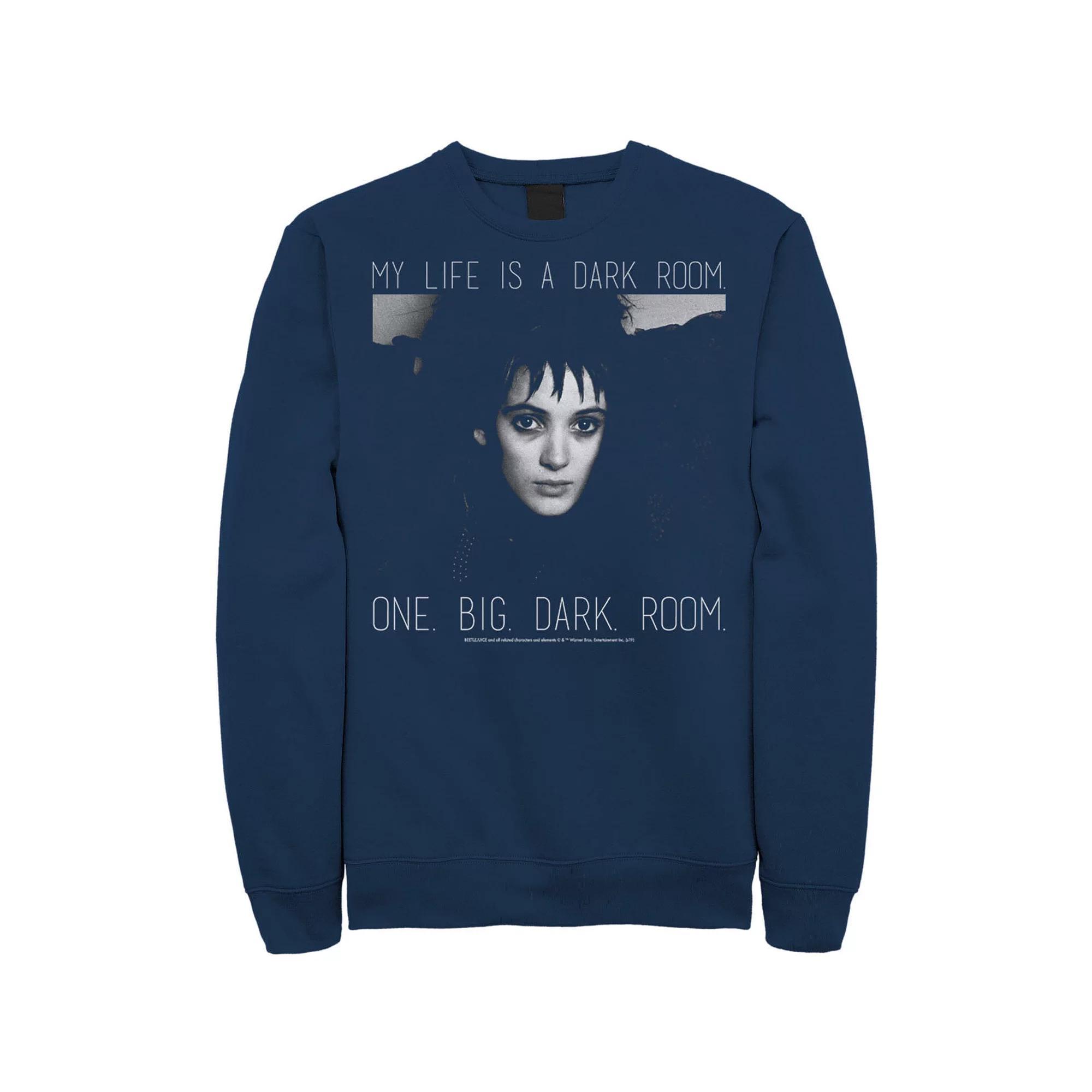 Men's Beetlejuice Lydias Dark Room Black And White Sweatshirt, Size: XXL, Blue Product Image