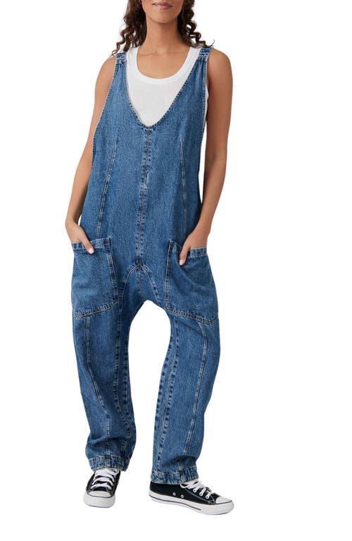 Free People High Roller Scoop Neck Sleeveless Denim Jumpsuit Product Image