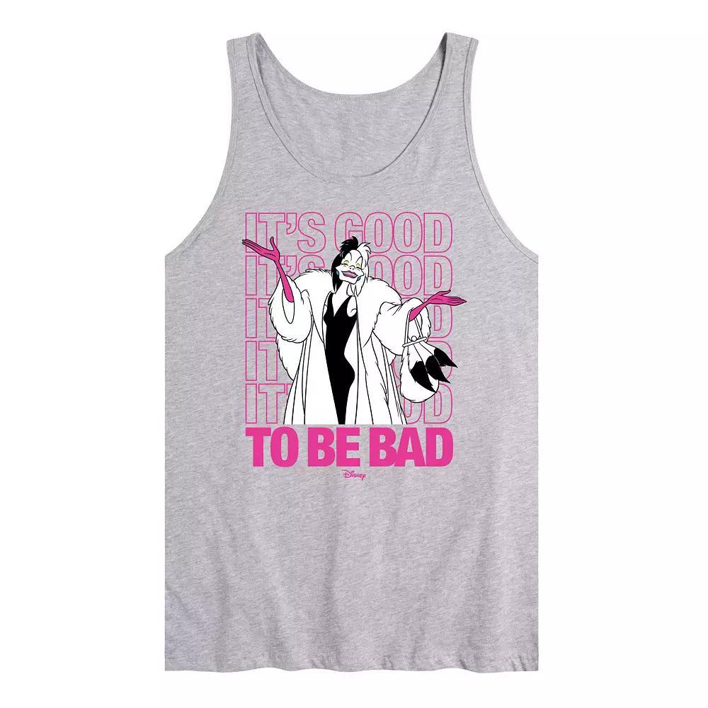 Disney Villains 101 Dalmatians Cruella Deville Men's Its Good To Be Bad Graphic Tank Top, Size: Medium, Black Product Image
